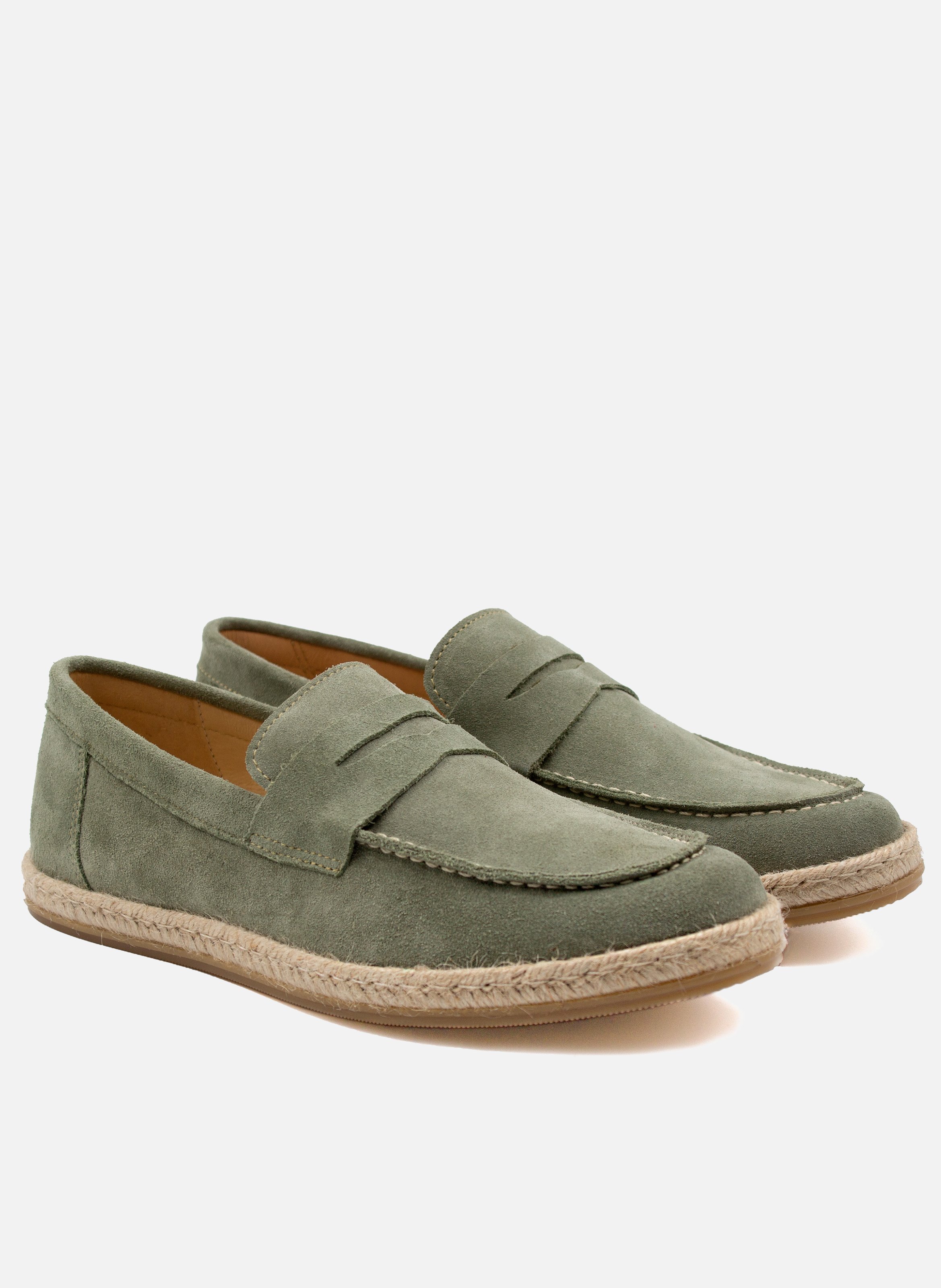 Mocassins espadrille cuir daim JULES & JENN Vert