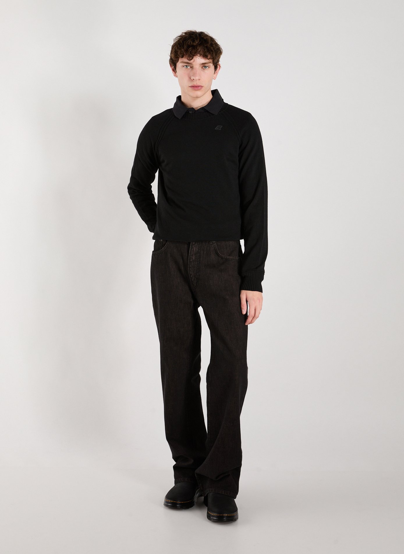 Long-sleeved cotton polo shirt TIMBERLAND Black