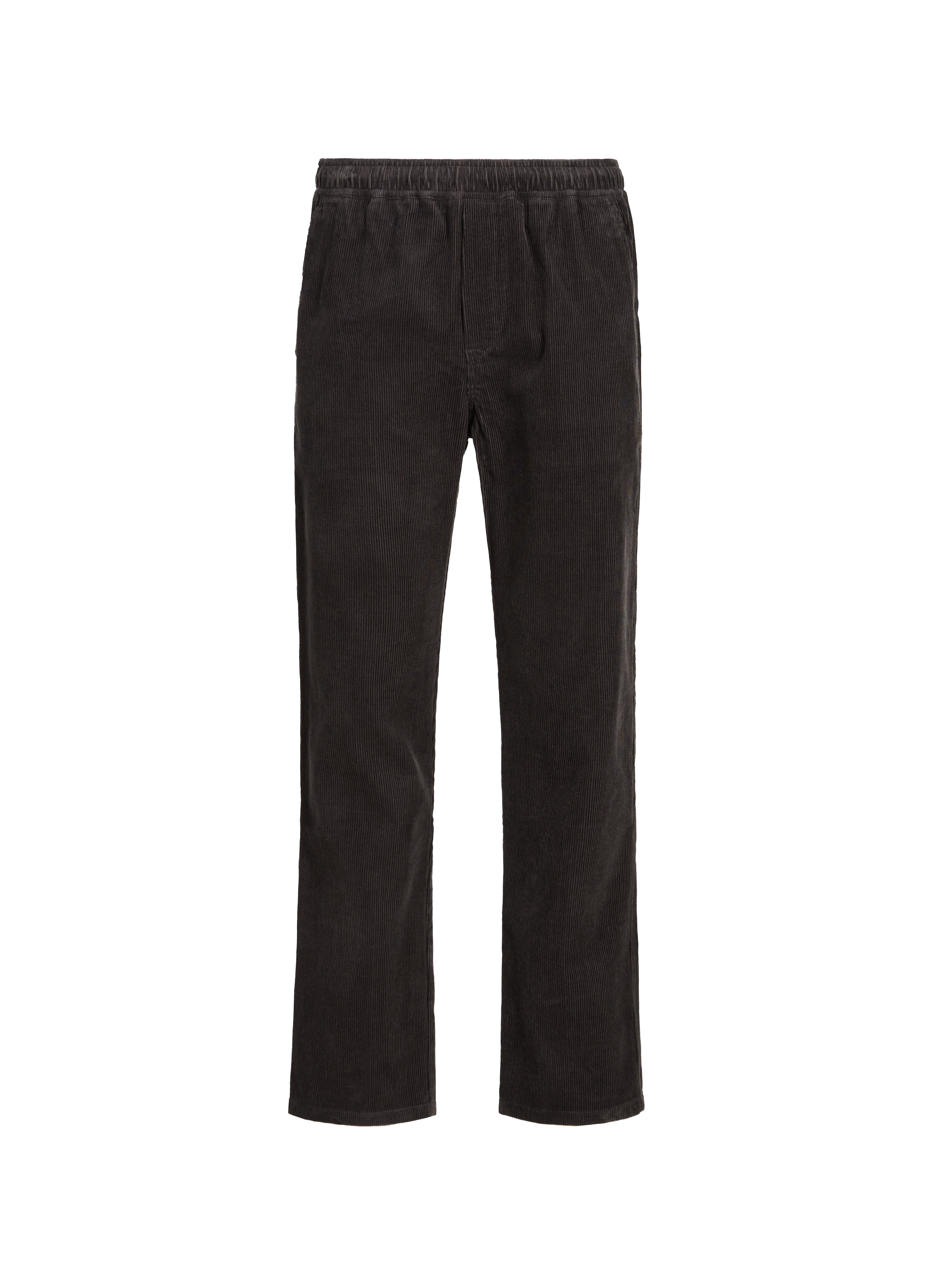 SAMSOE SAMSOE Pantalon droit en velours côtelé en coton Gris