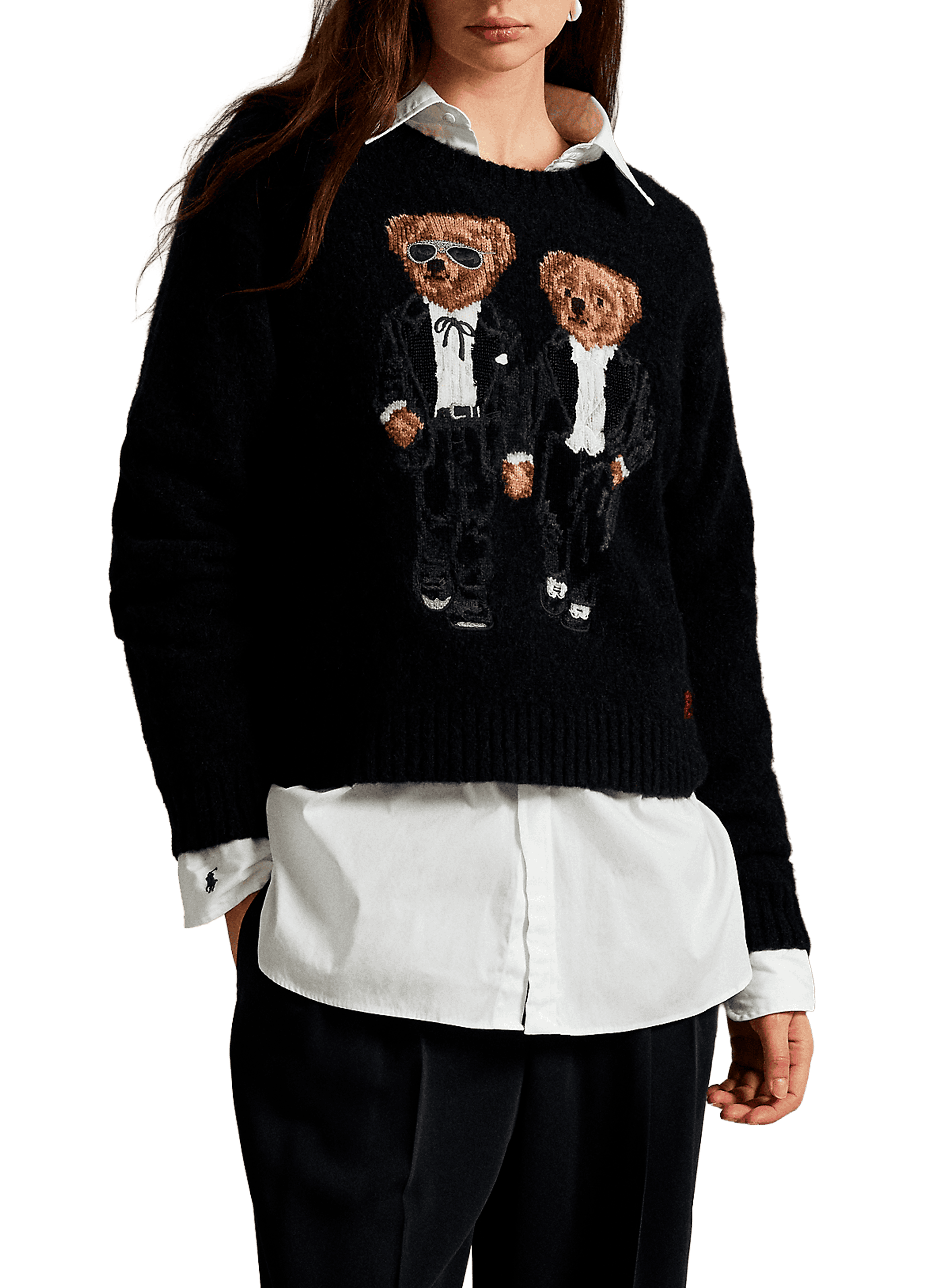 POLO RALPH LAUREN Mixed wool sweatshirt Black