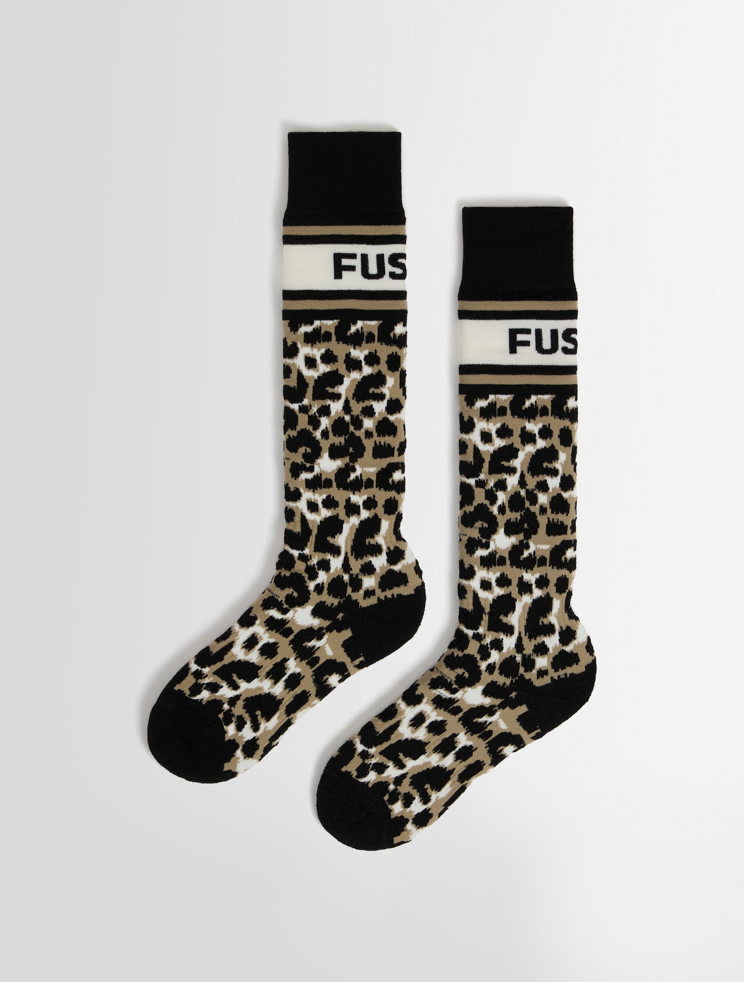 Chaussettes de ski leopard sock coupe regular FUSALP Beige