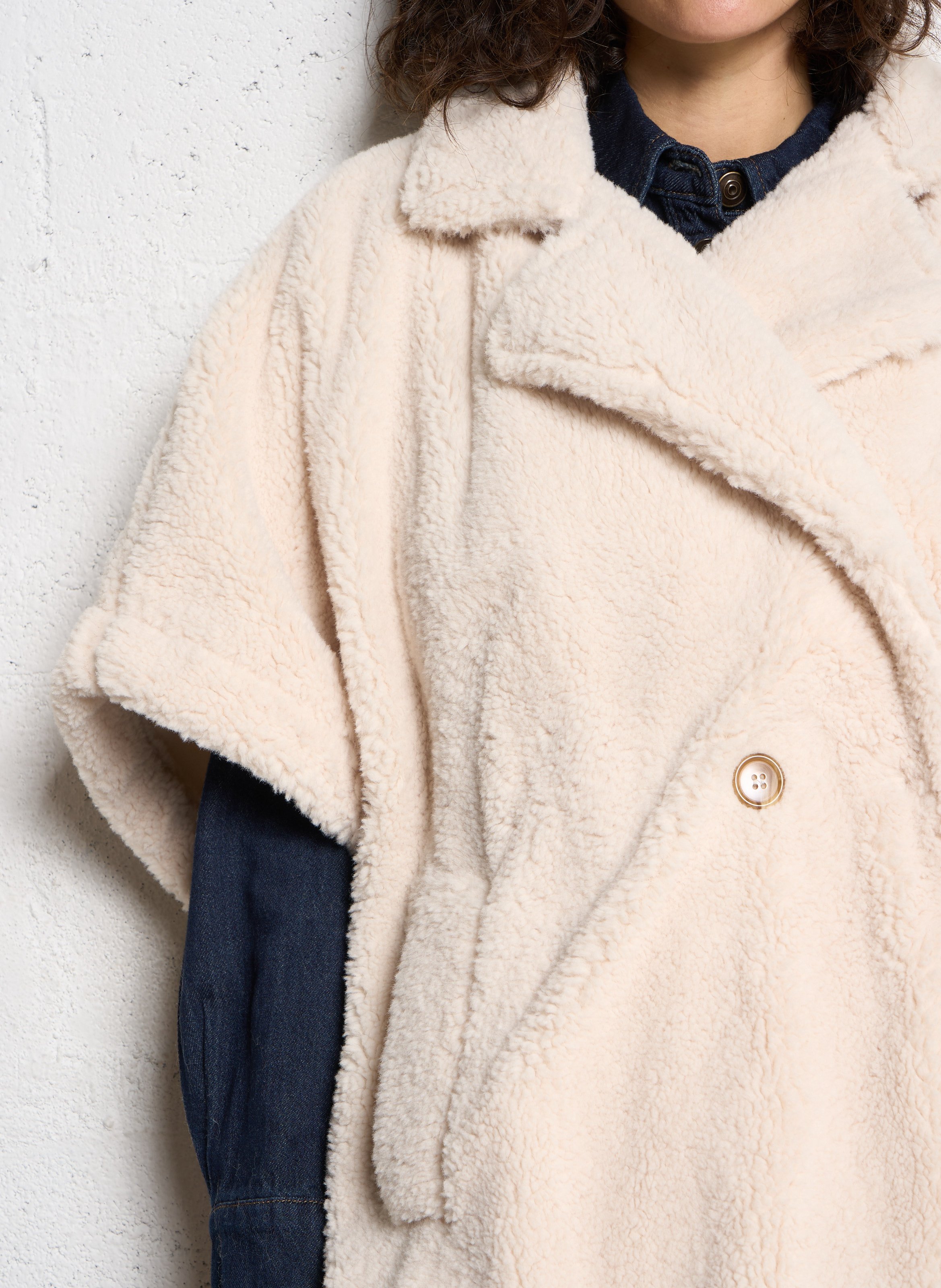 Cape oversize en fourrure synthétique IKKS Beige