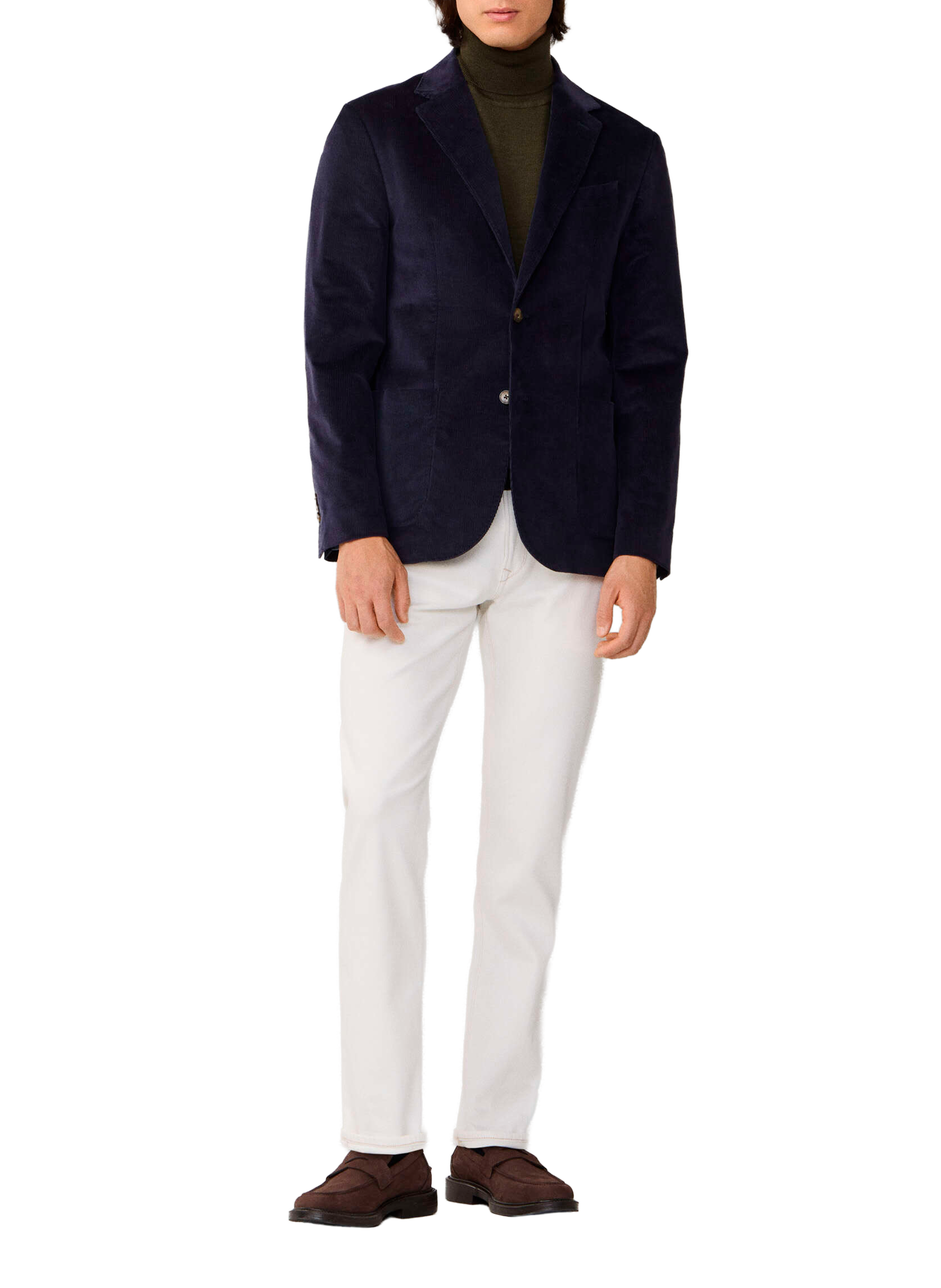 Blazer col tailleur en coton mélangé FACONNABLE Bleu