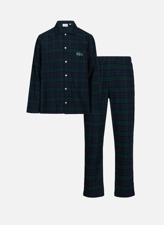 Checked cotton pajama set LACOSTE Checked cotton pajama set LACOSTE