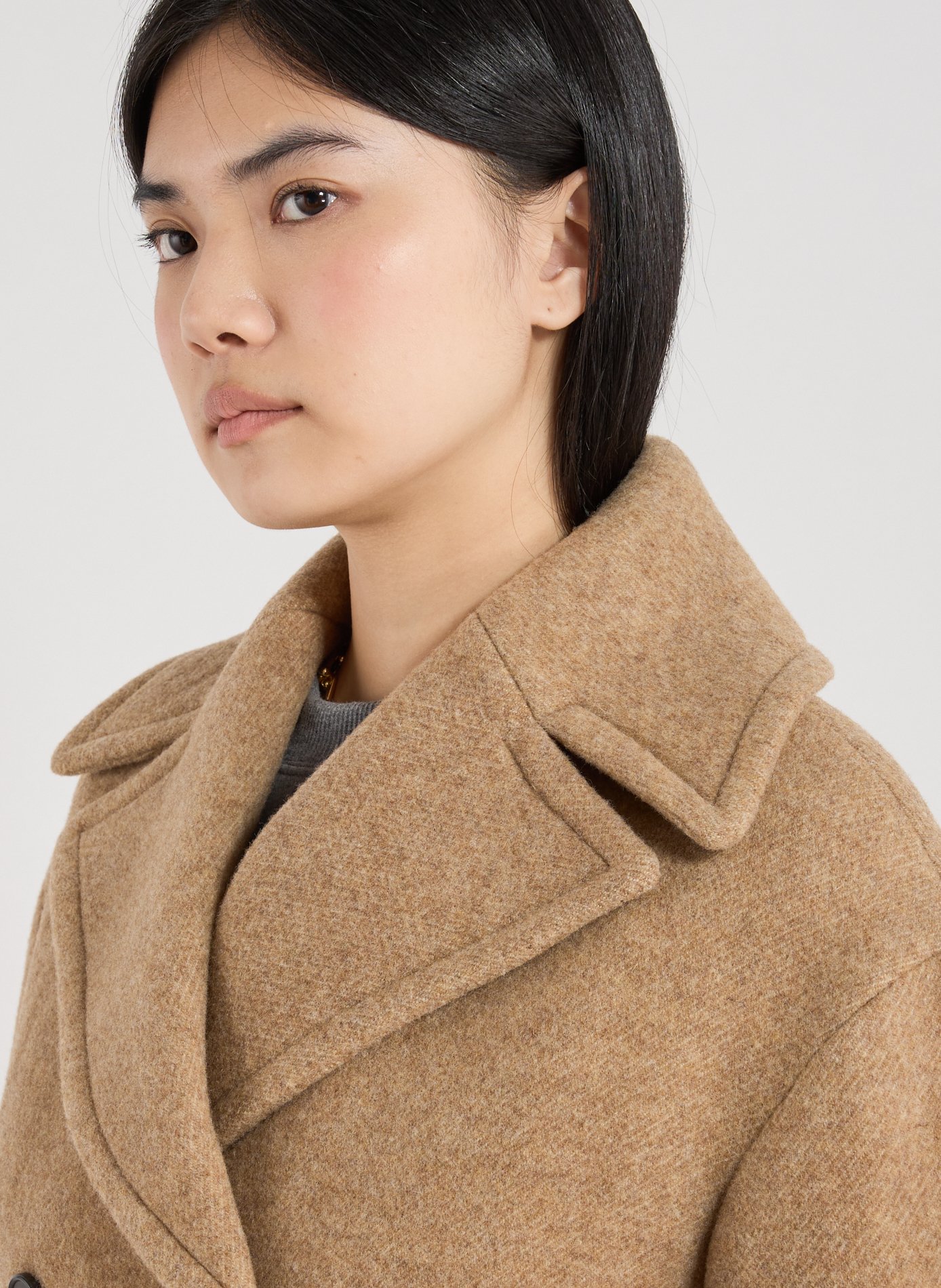 Manteau en laine SANDBEIGE Beige