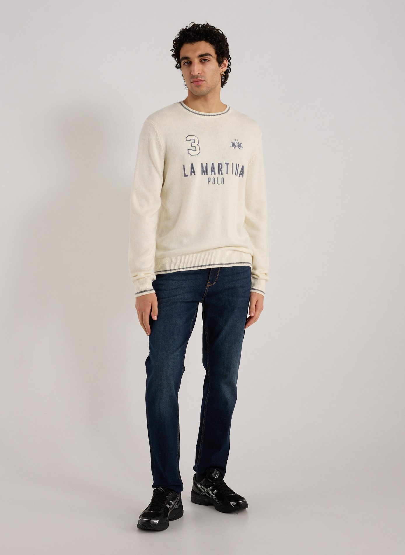 Pull en liane mélangée  LA MARTINA Blanc