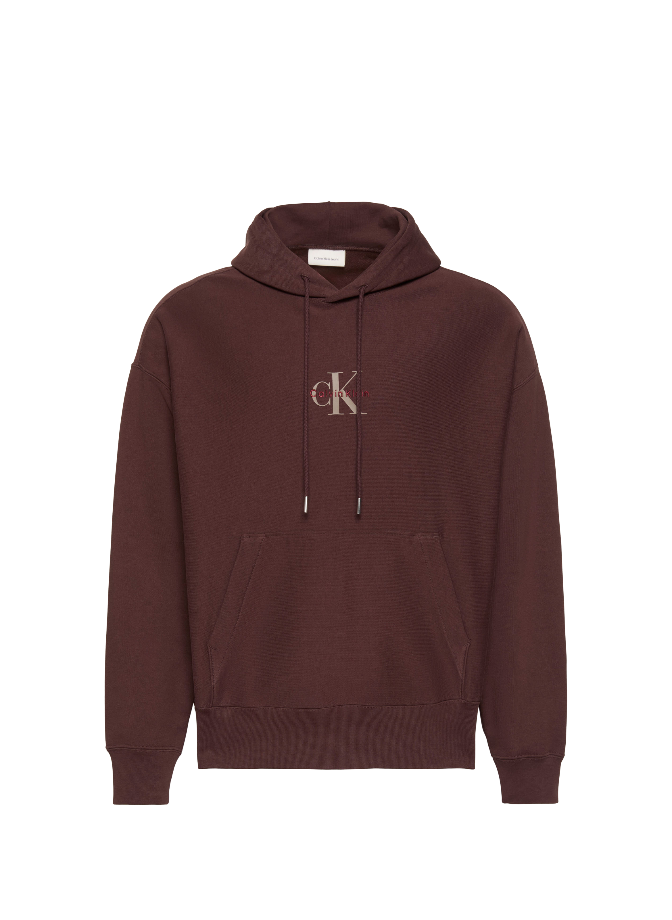 Sweatshirt à capuche en coton mélangé CALVIN KLEIN Marron