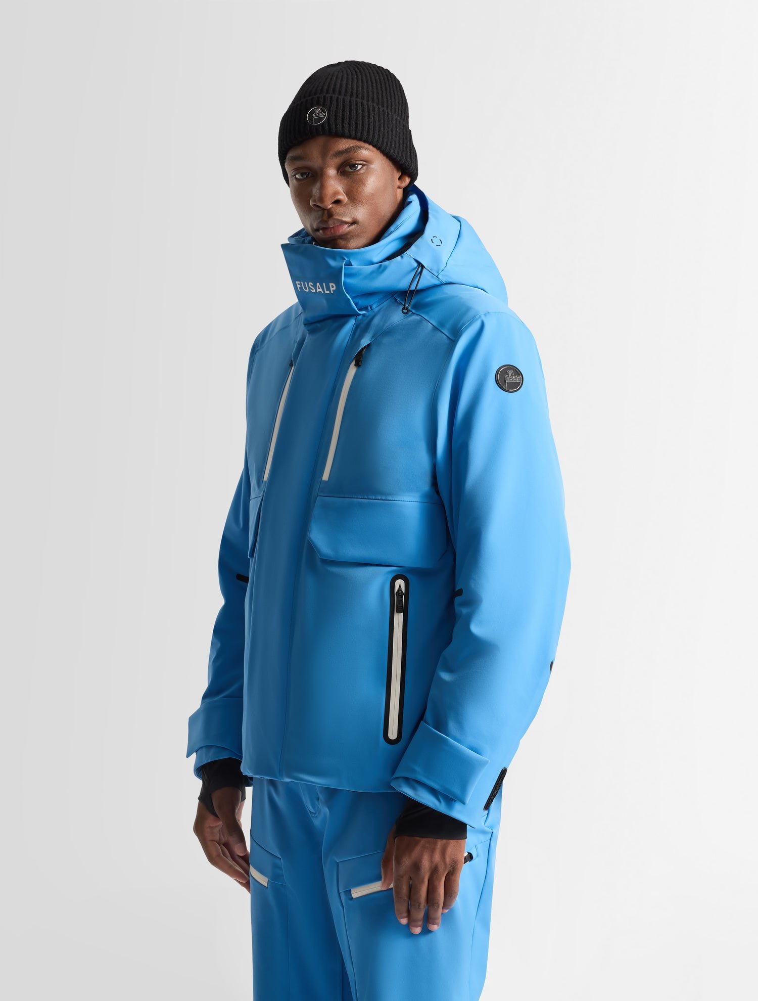 Veste de ski john col capuche coupe regular FUSALP Bleu