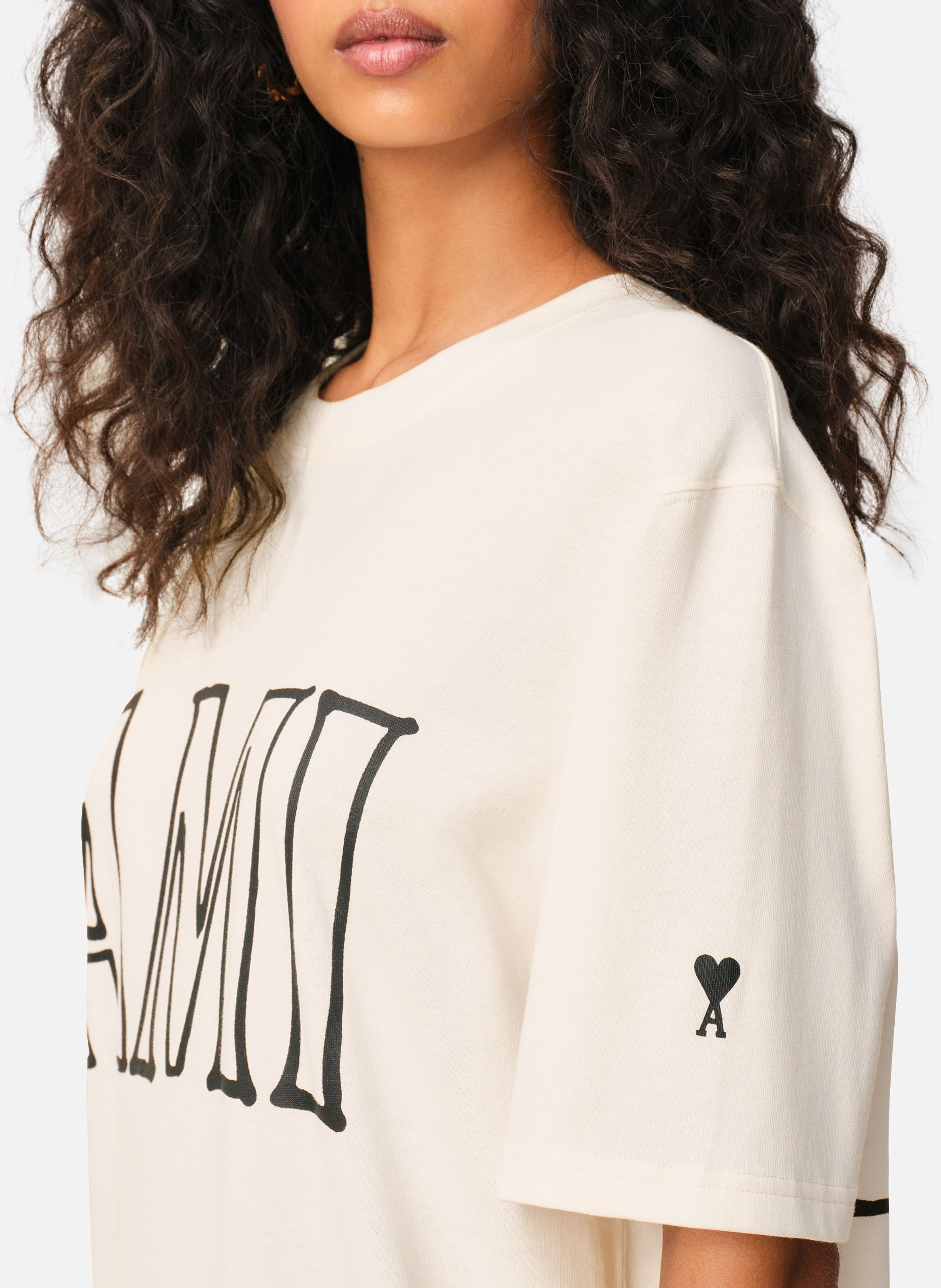 T-shirt imprimé ami paris unisexe en coton AMI PARIS Blanc