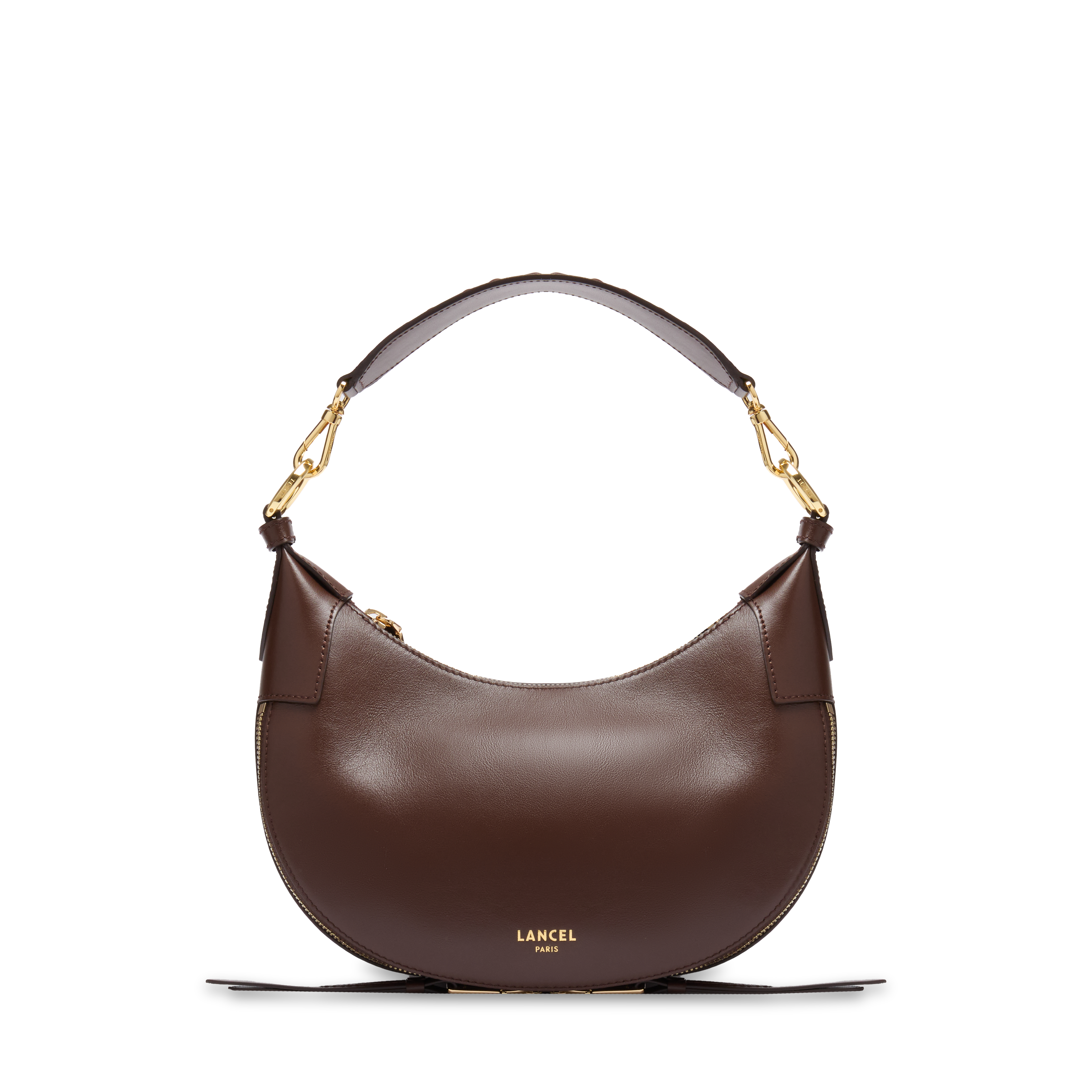 Sac hobo zippé s origami de lancel en cuir LANCEL Marron