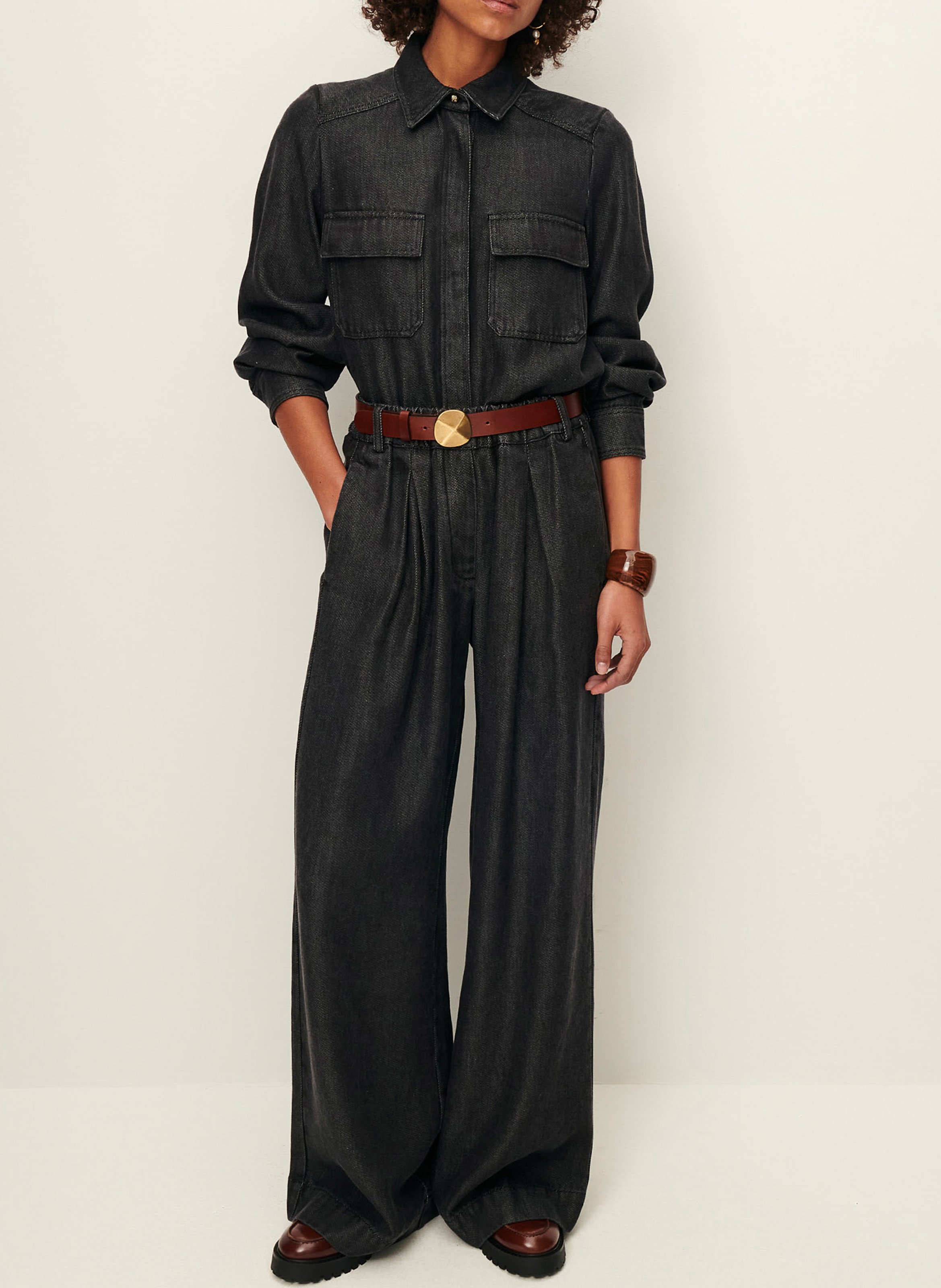 Veste col classique effet jean guggen SESSUN Gris