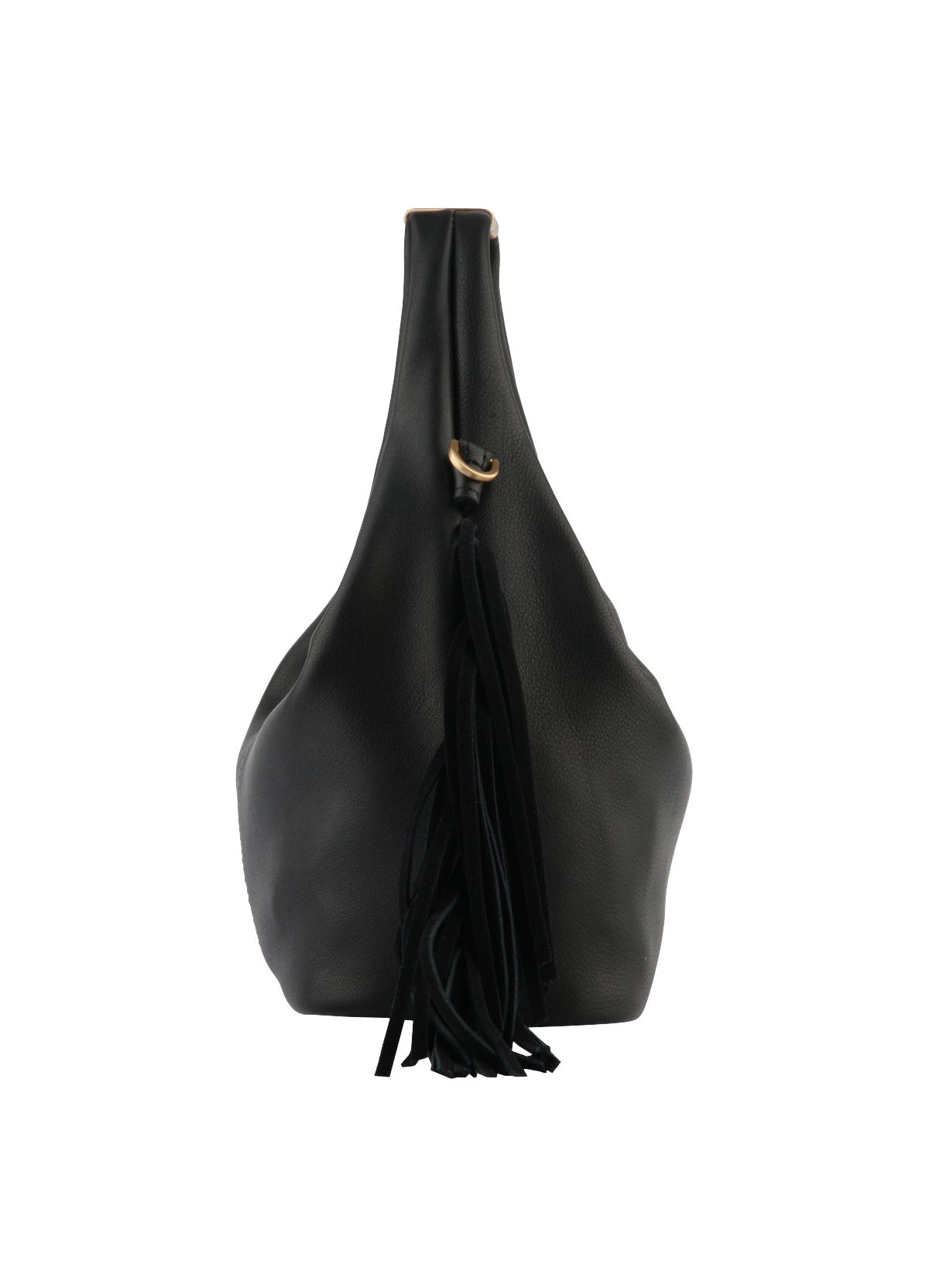 Arche à franges | sac porté main pm POURCHET Noir