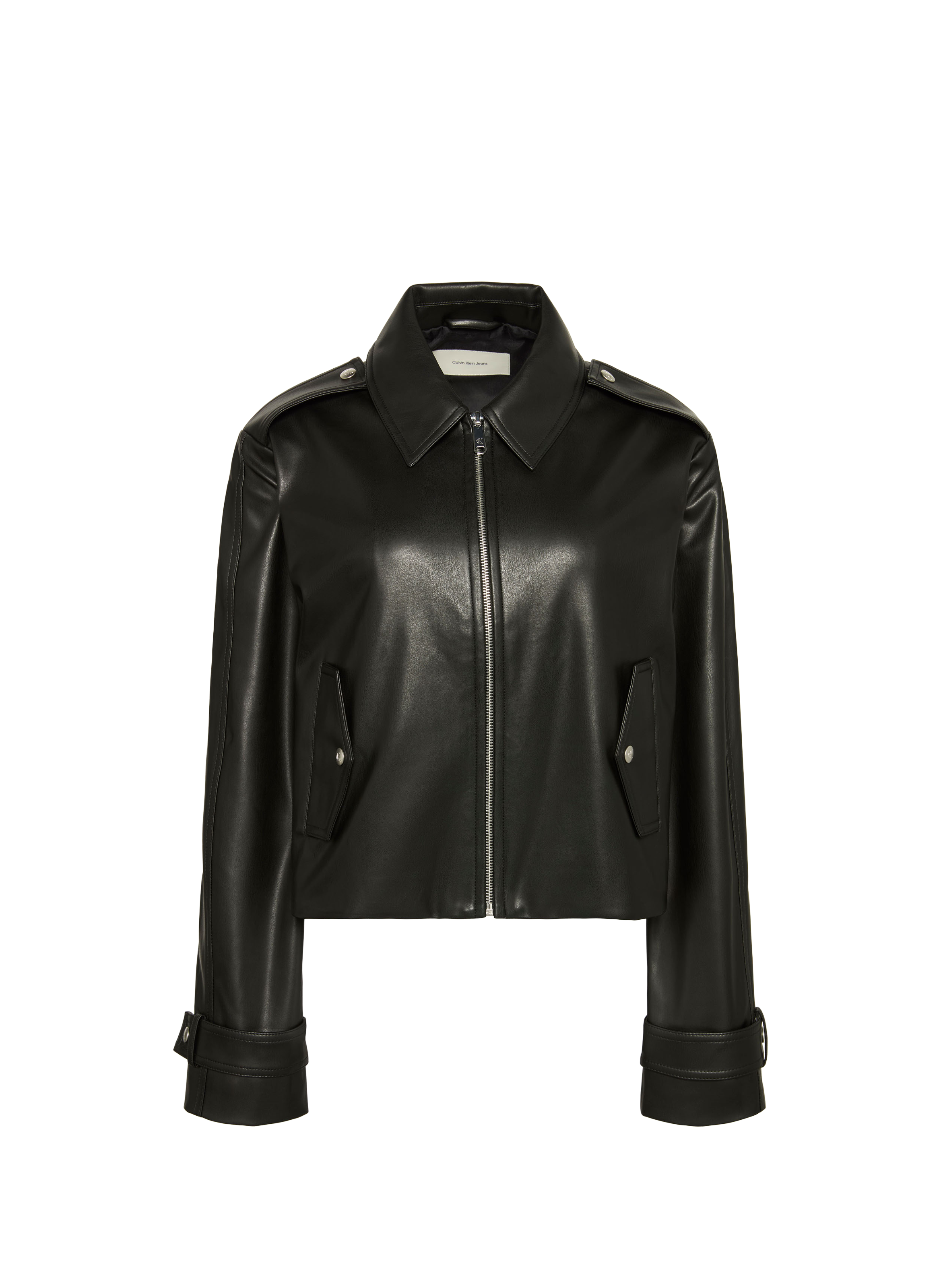 Veste courte en similicuir CALVIN KLEIN Noir