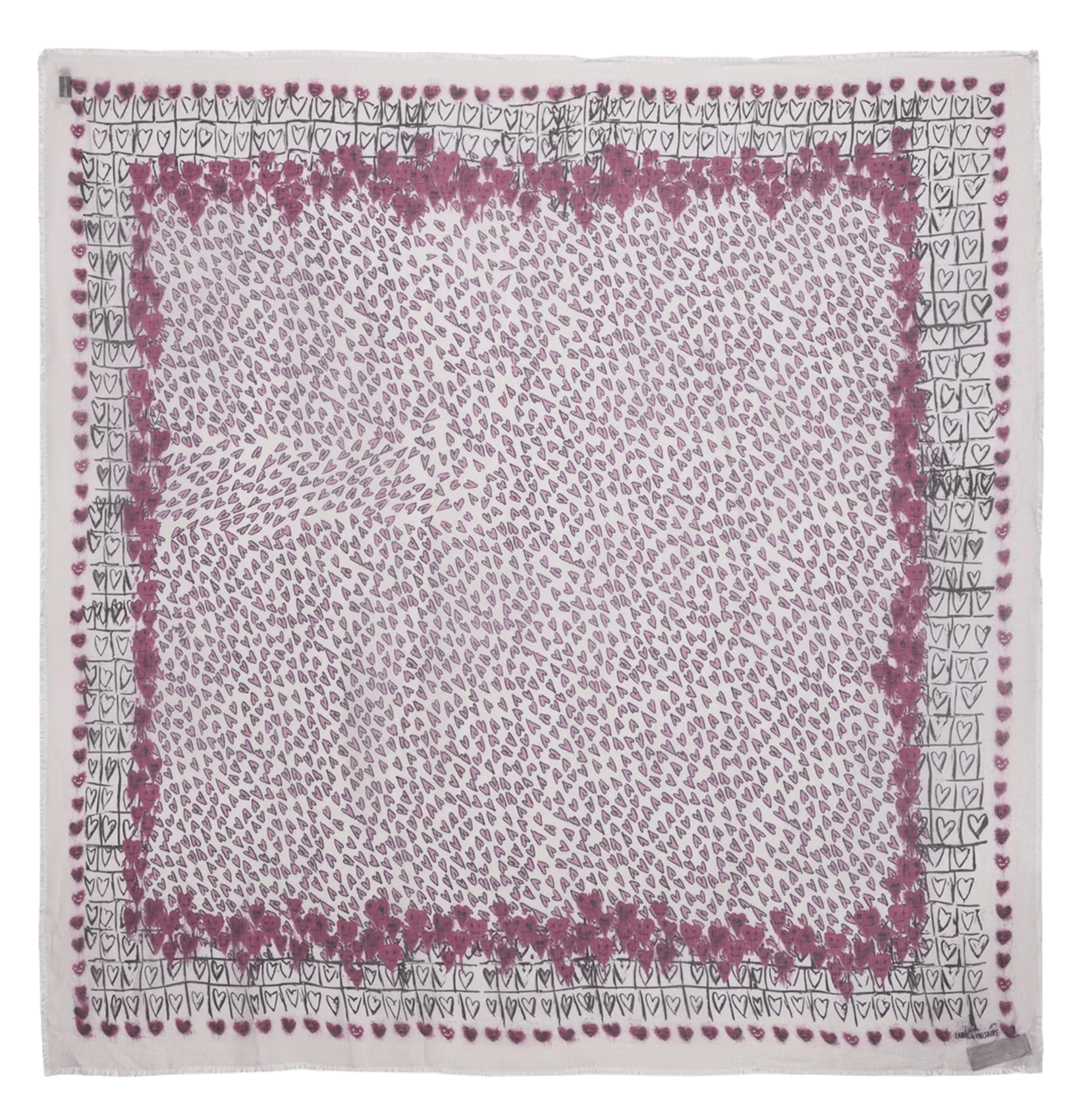 Foulard carré imprimé kerry ZADIG&VOLTAIRE Blanc