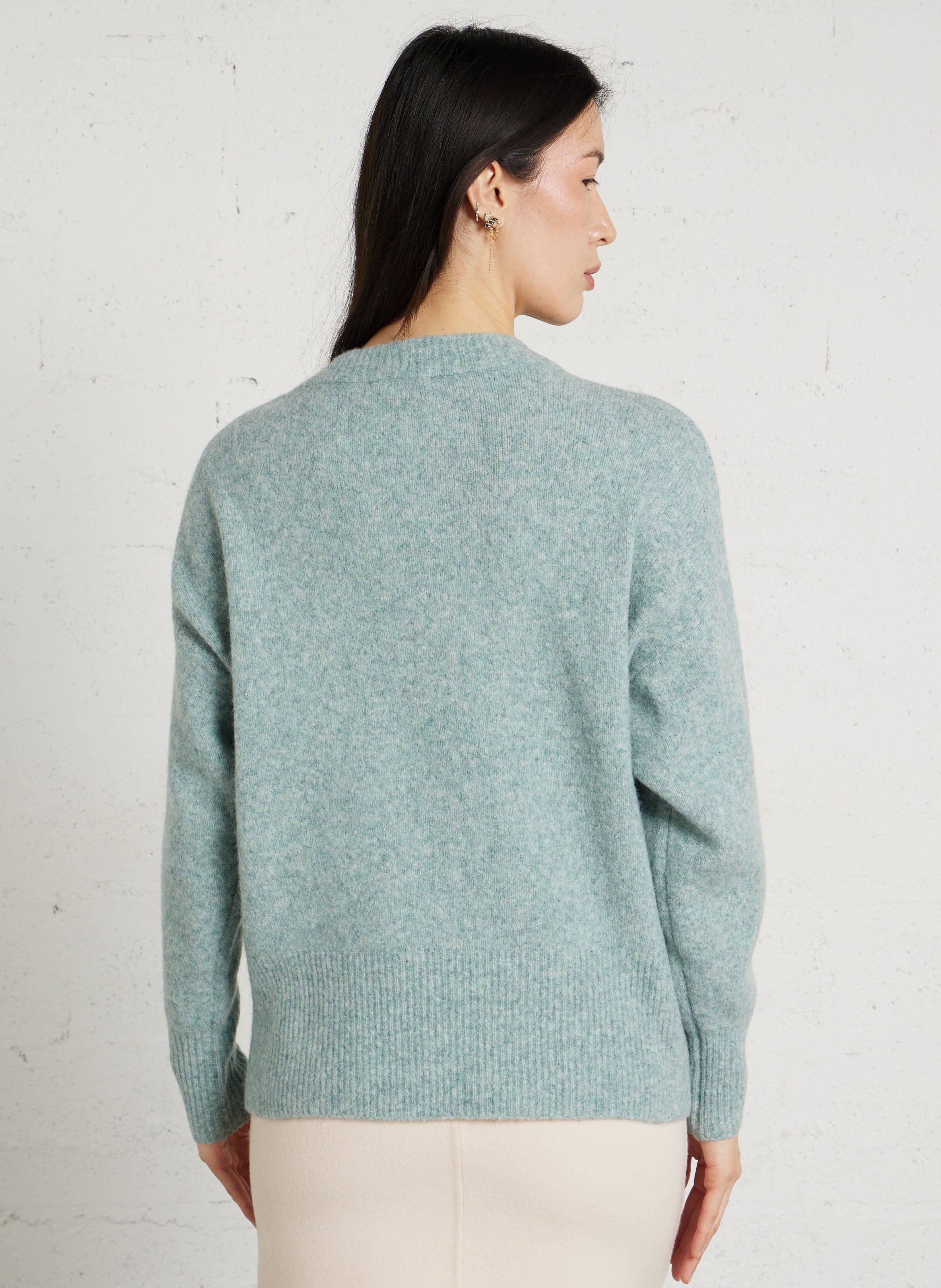 Pull oversize col rond en laine mélangée pamela MAISON 123 Bleu