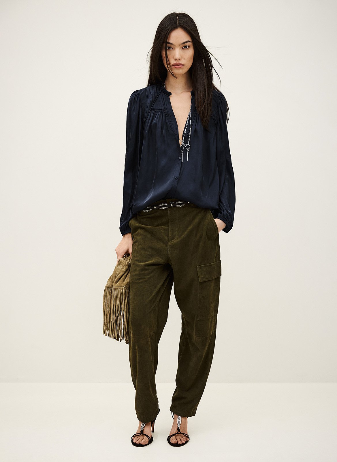 Chemise ample col v fluide cesira BA&SH Bleu