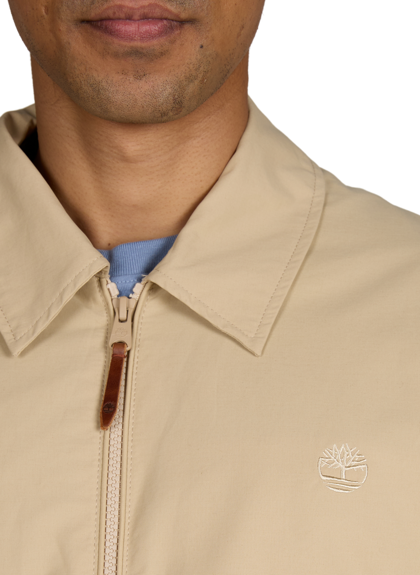 Oversized jacket with classic collar in blended cotton TIMBERLAND Beige