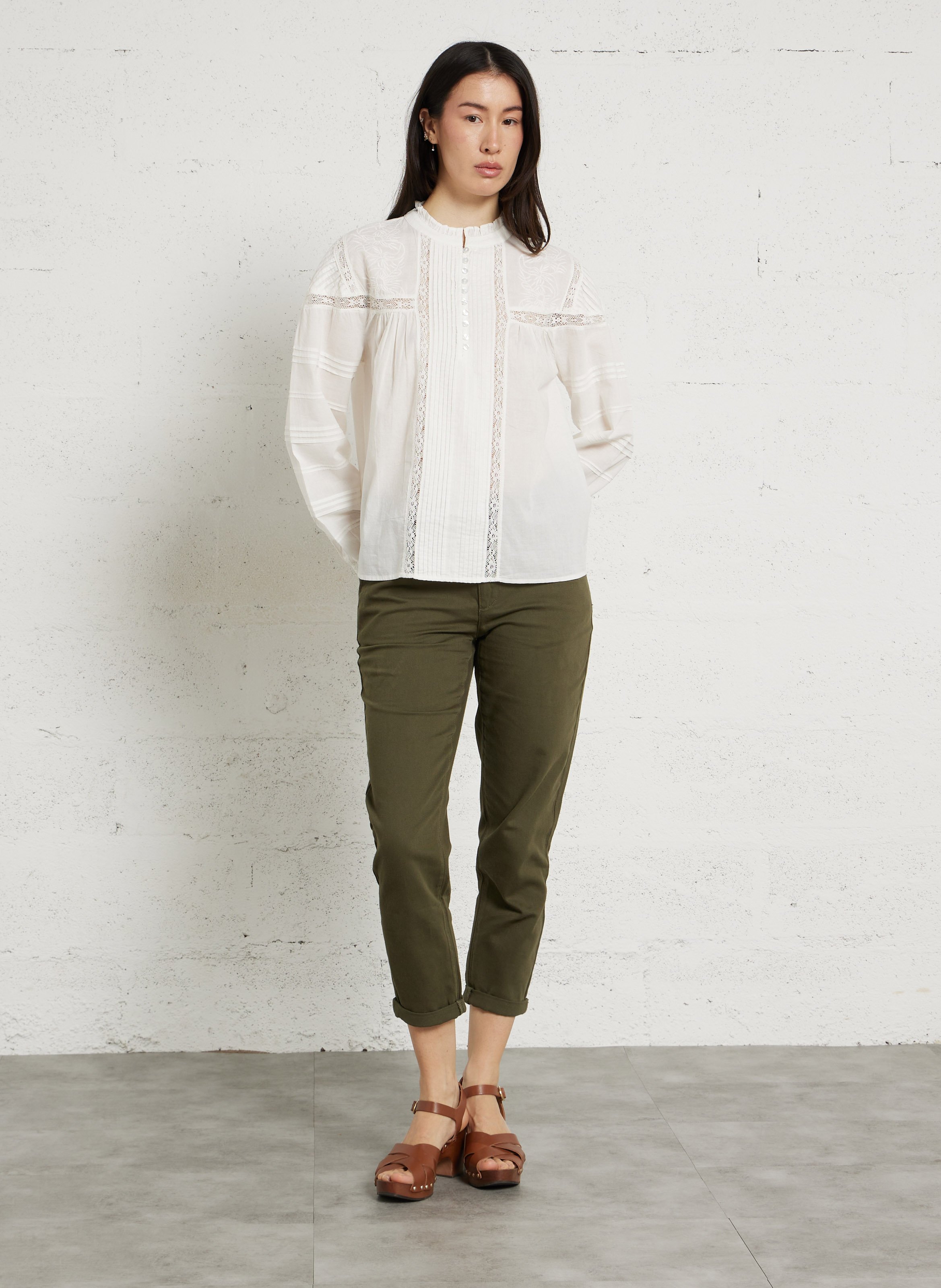 Blouse droite col rond en coton demma MAISON 123 Blanc