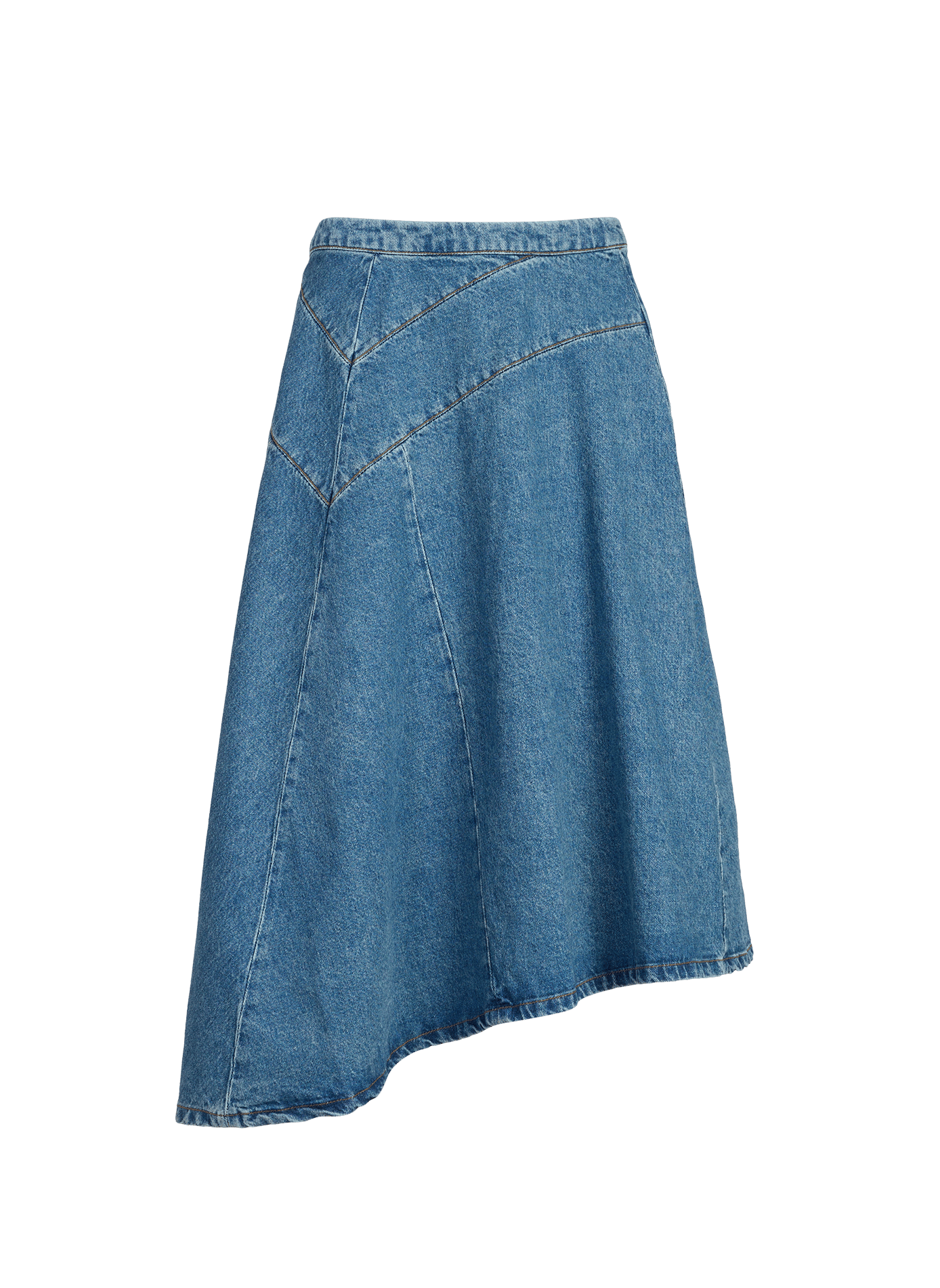Asymmetrical Flared Denim Skirt OFFICINE GENERALE Blue