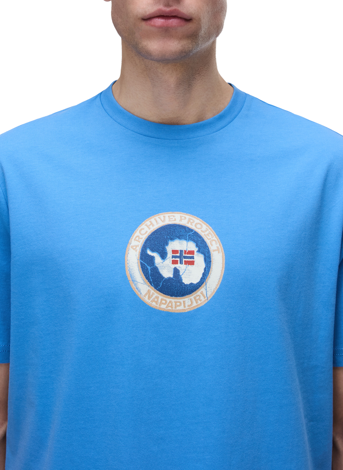 T-shirt imprimé Phos en coton NAPAPIJRI Bleu