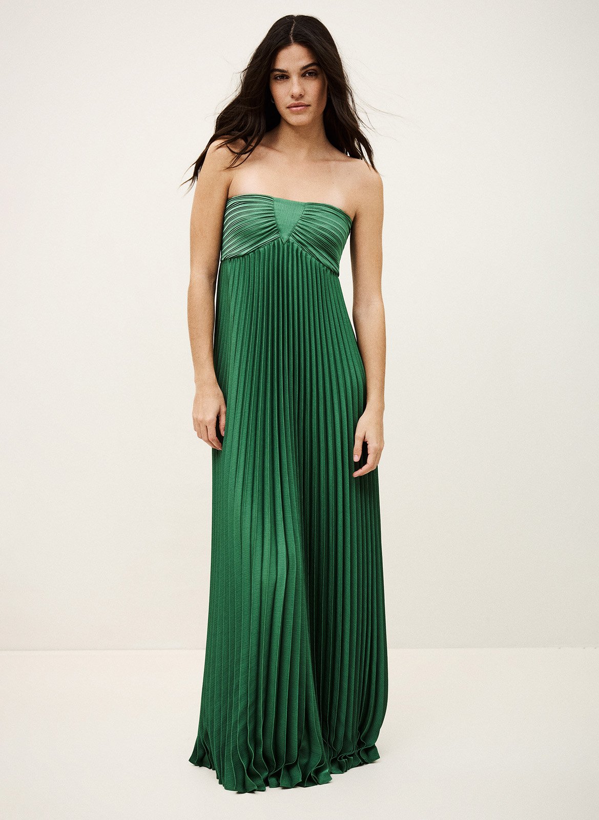 Robe longue plissée willow BA&SH Vert