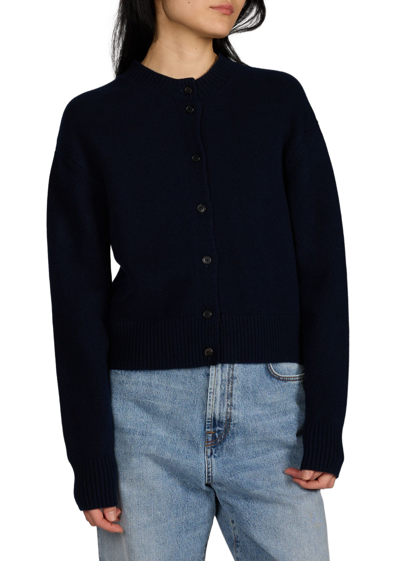 Wool cardigan ROHE FRAMES Blue