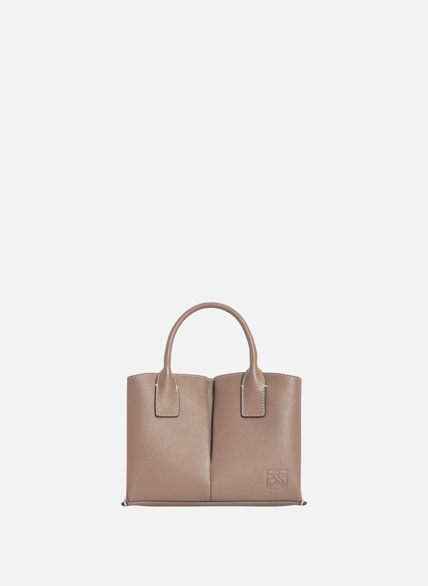 Petit sac à main elena en cuir grainé LE TANNEUR Gris