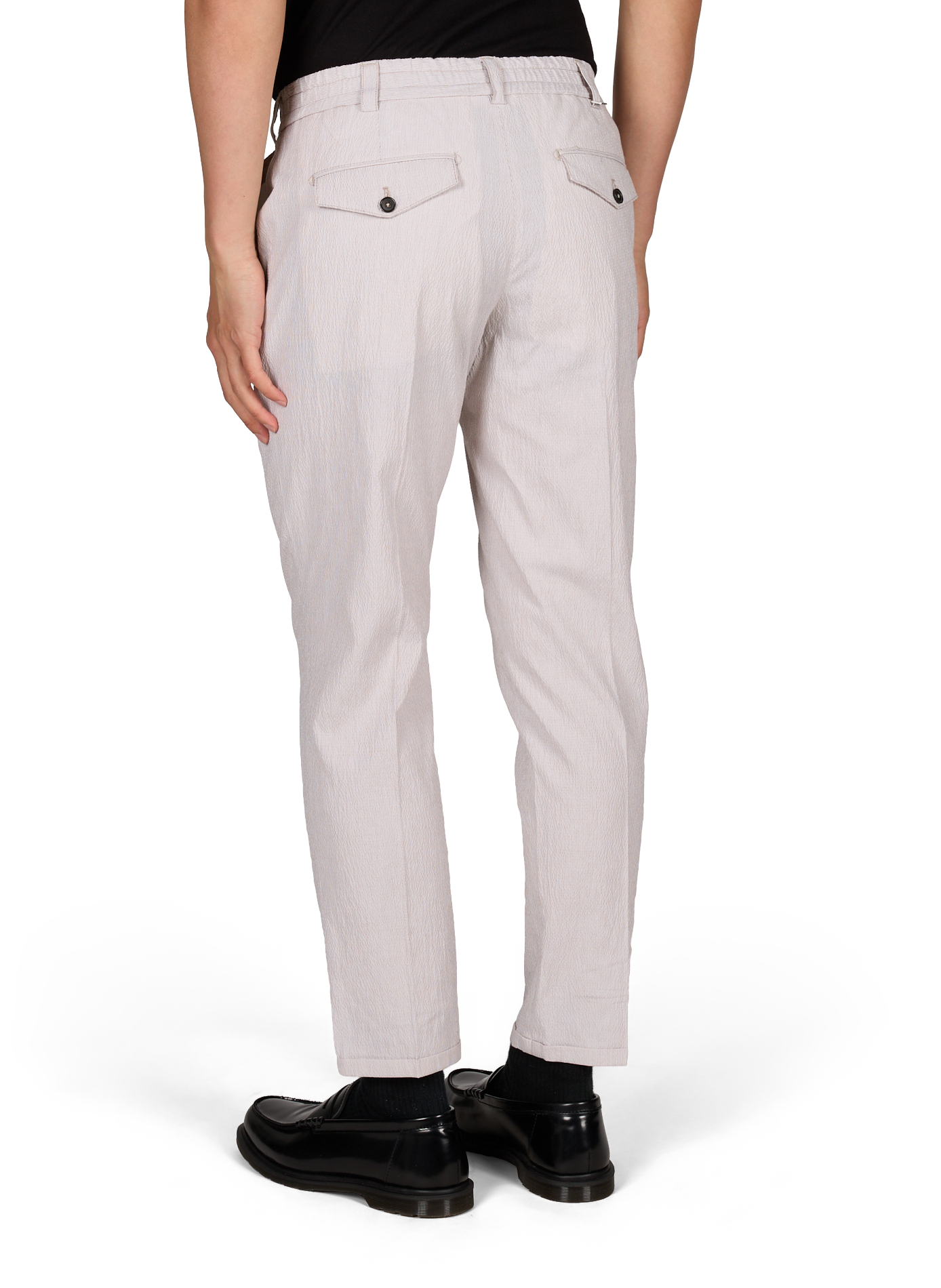 Slim pants with elastic waist in cotton PT01 Beige