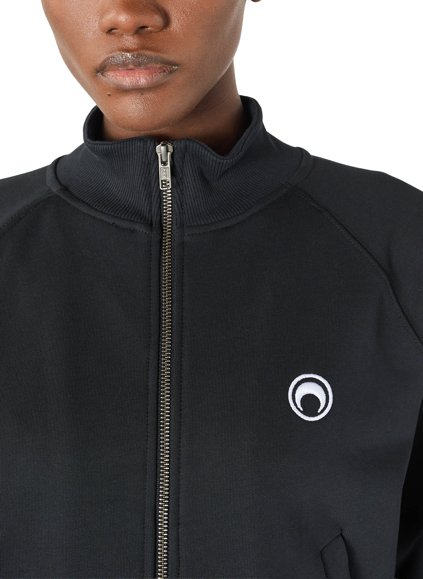 Sweatshirt zippé logo moon en coton biologique unisexe | Noir MARINE SERRE Femme