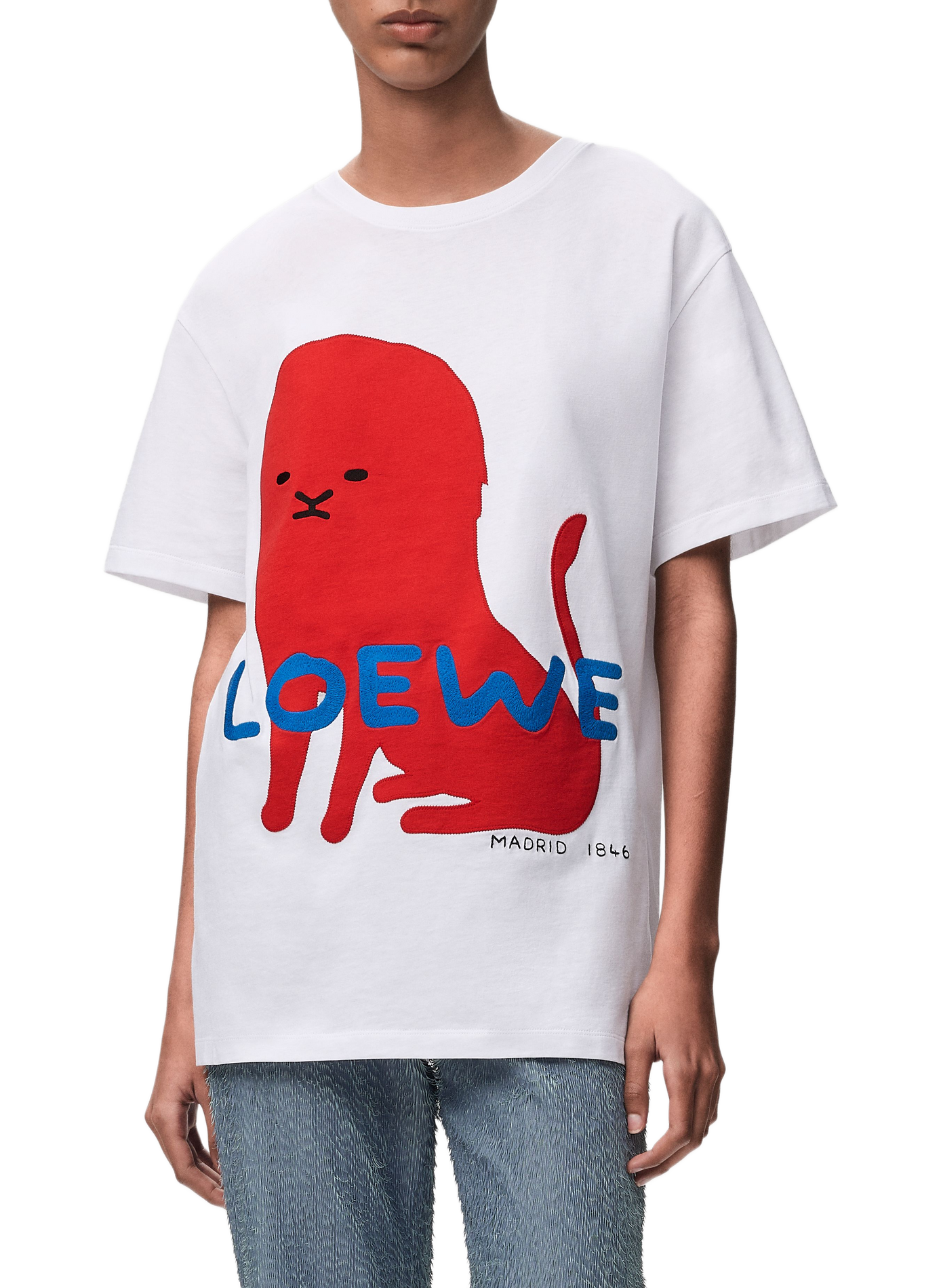 Kapsel 180 Jahre - Klassisches bedrucktes Baumwoll-T-Shirt LOEWE Weiss