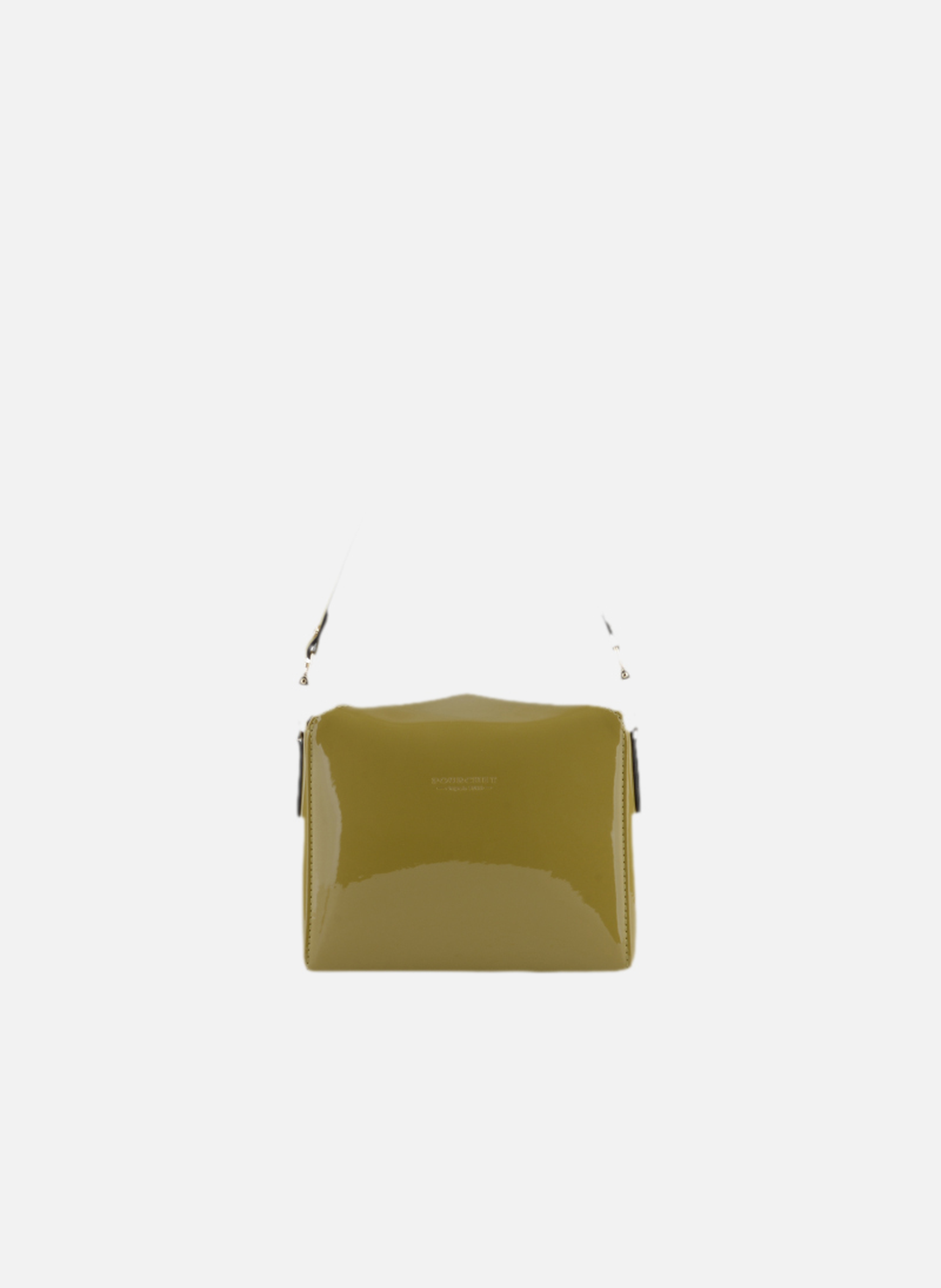 Cassetta vernis | sac porté épaule en cuir de vachette POURCHET Kaki