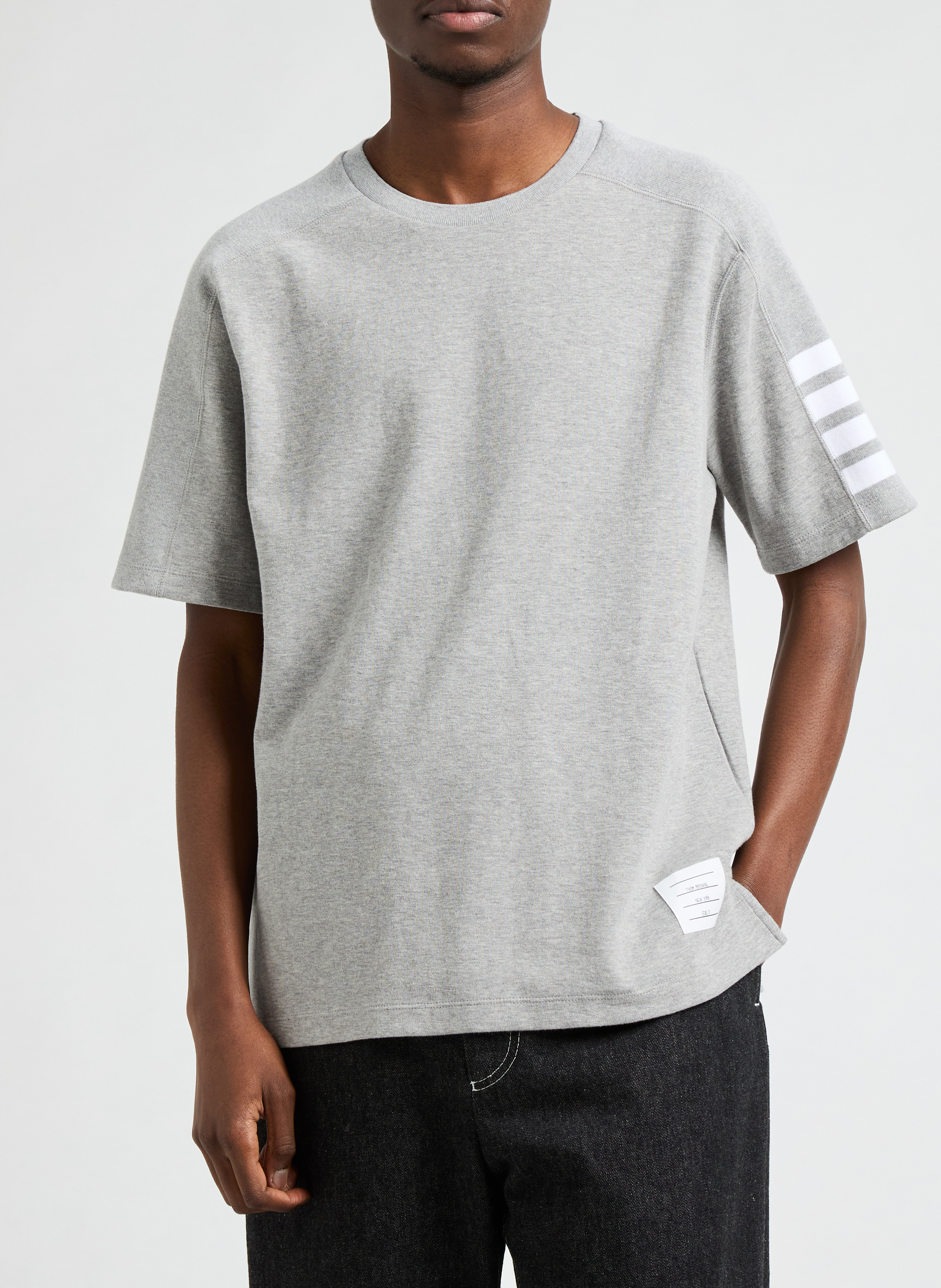 Maglietta con strisce THOM BROWNE Grigio