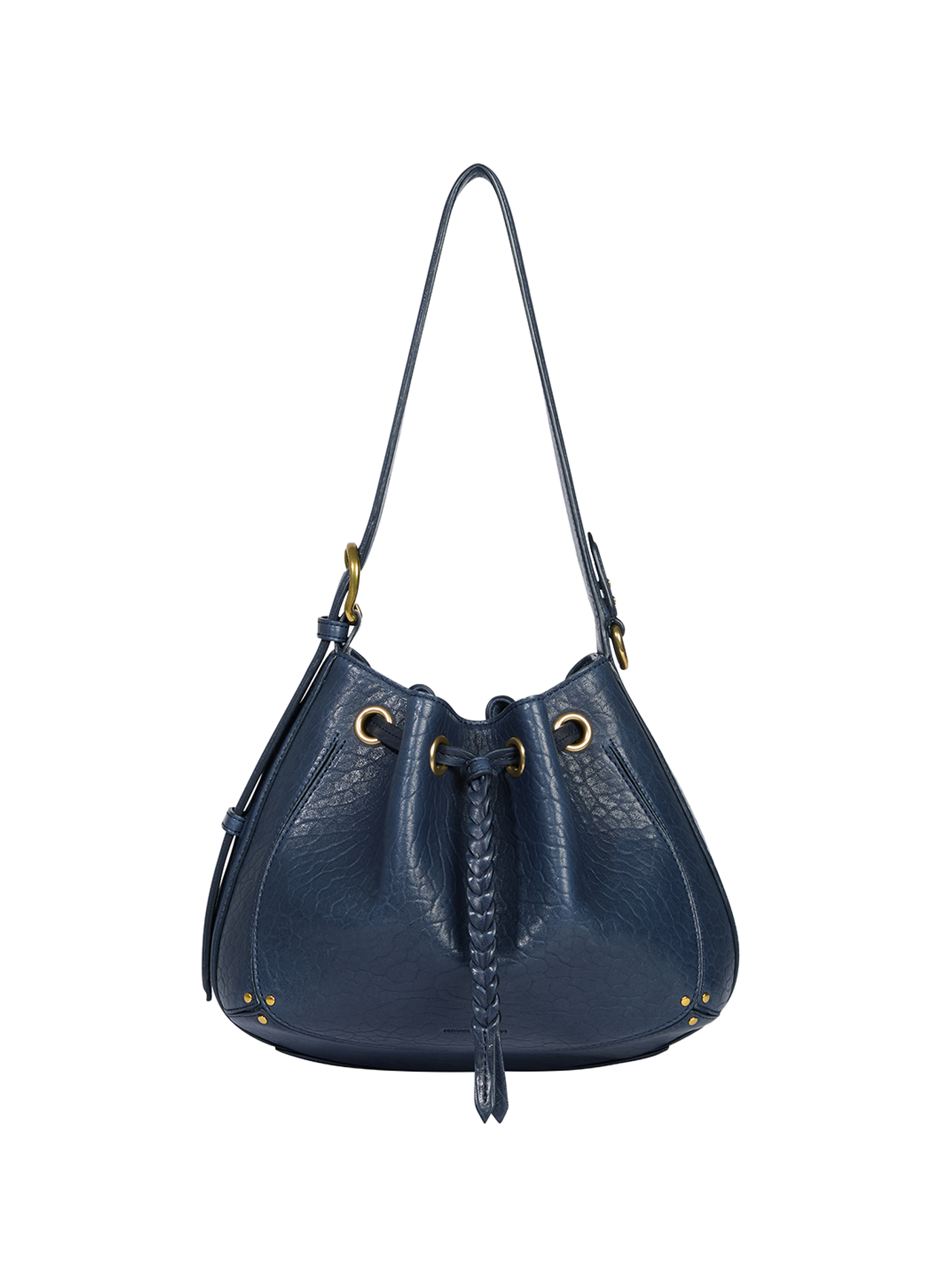 Sac épaule craquelé en cuir JÉRÔME DREYFUSS Bleu