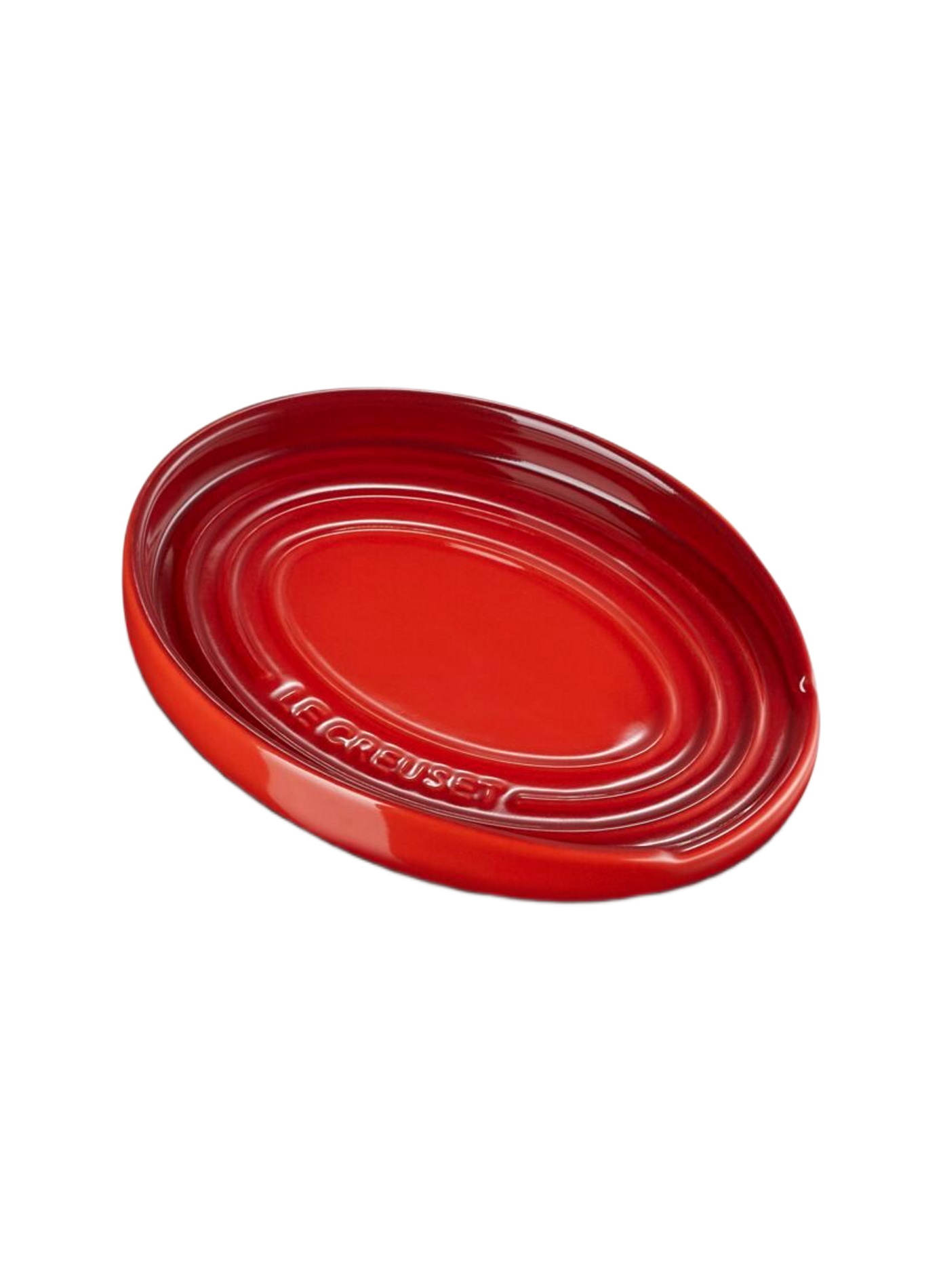 Löffelablage aus Keramik in ovaler Form | Rot LE CREUSET Haus