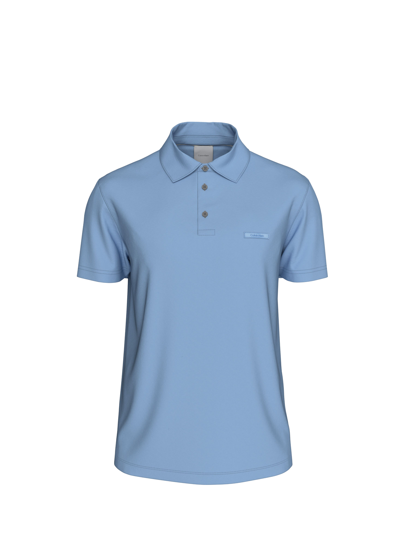 Solid polo shirt with embroidered logo patch in cotton CALVIN KLEIN Blue