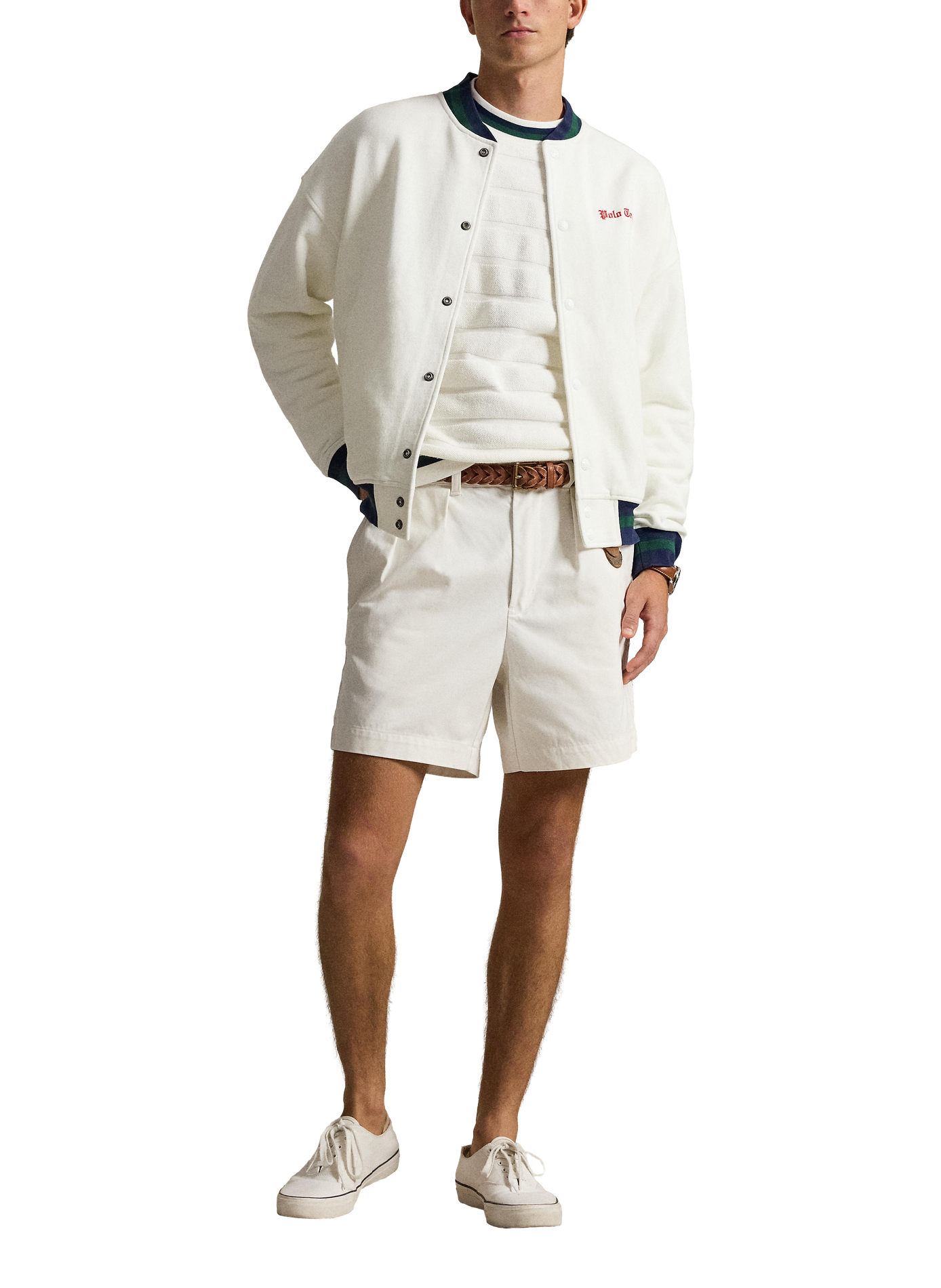 Lässige Bomberjacke aus Baumwollmischung POLO RALPH LAUREN Weiss