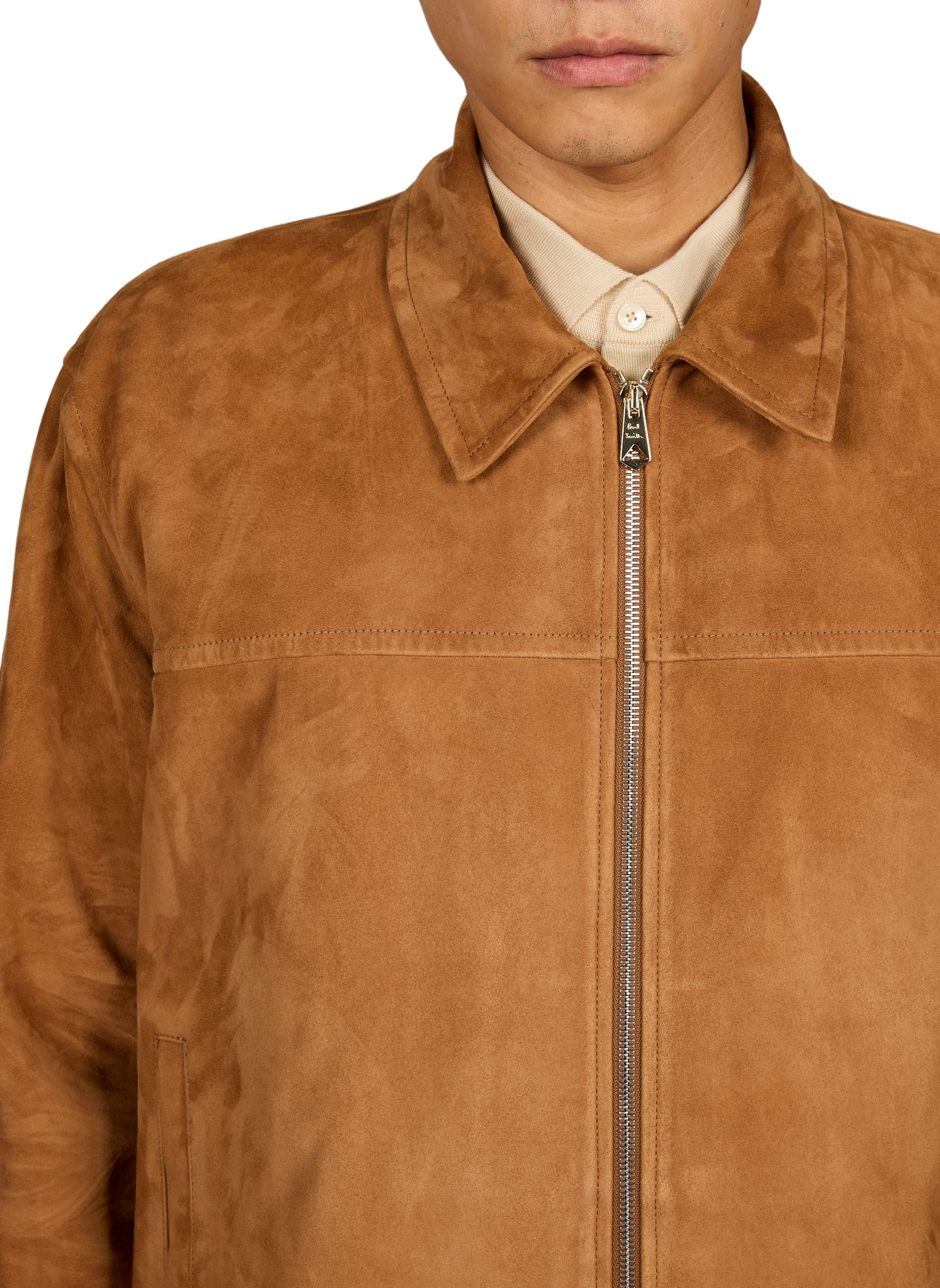 Leather jacket PAUL SMITH Brown