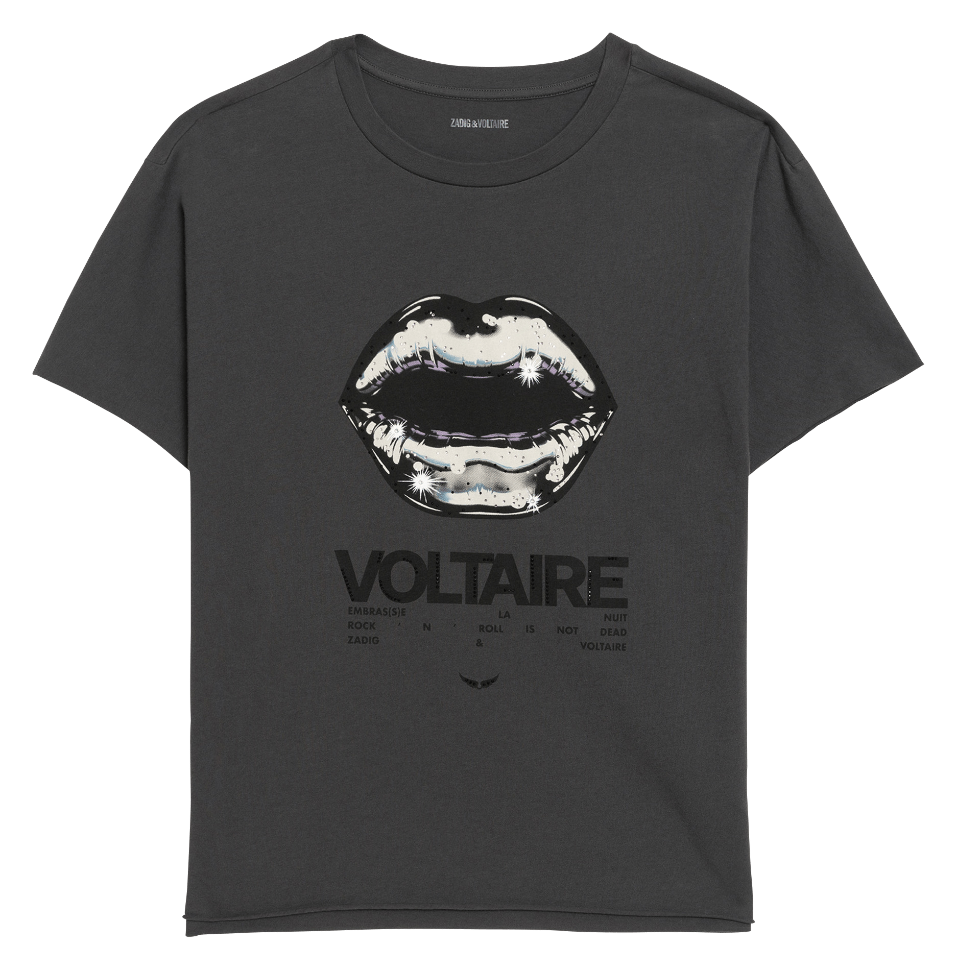 Bedrukt katoenen T-shirt met ronde hals ZADIG&VOLTAIRE Grijs