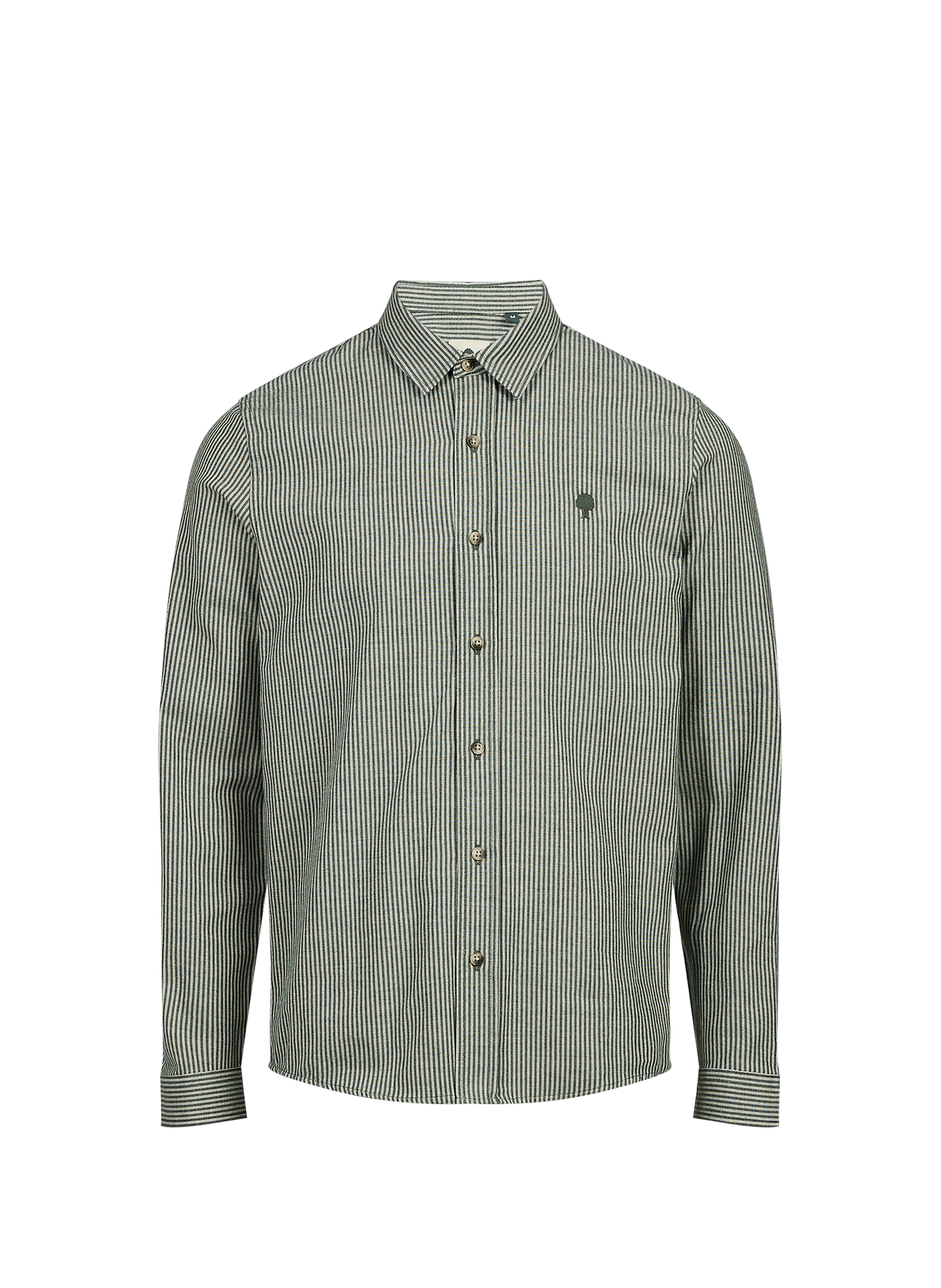 Chemise droite à rayures en coton FAGUO Vert