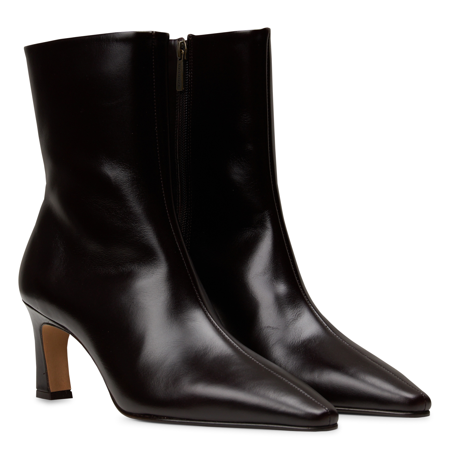 Bottines zippées en cuir emilie | Marron BOBBIES Femme