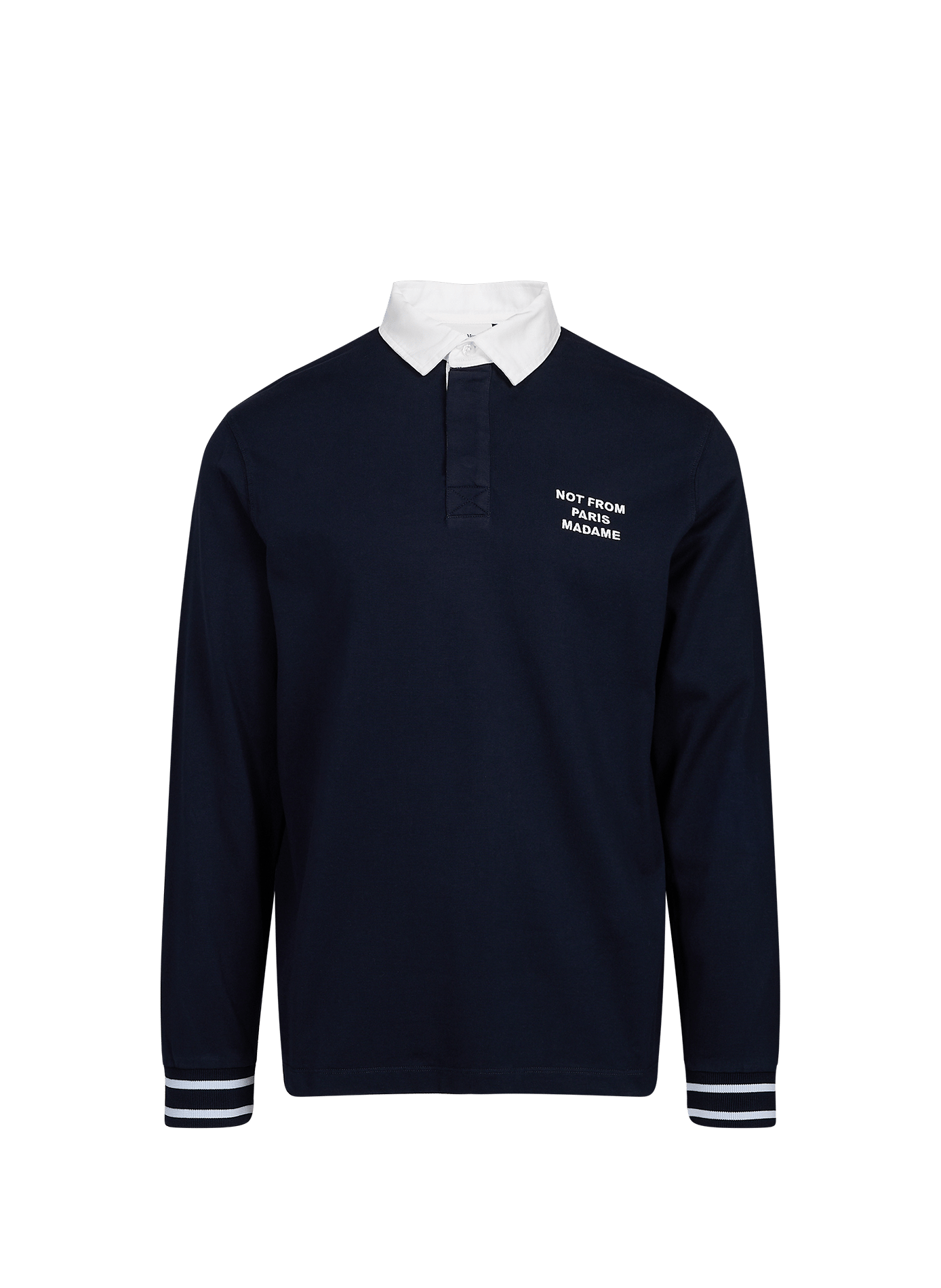 Straight polo with embroidered logo in cotton DROLE DE MONSIEUR Blue