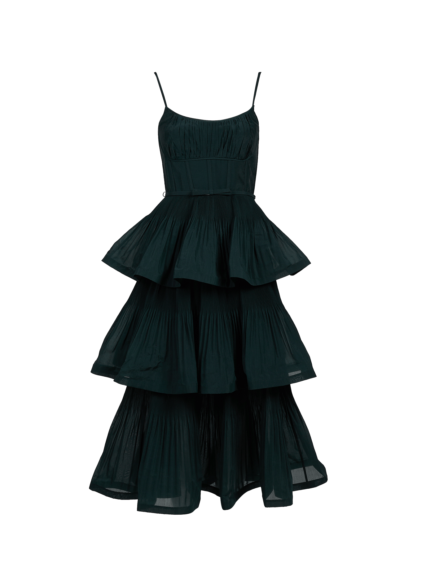 Pleated dress with ruffles ZIMMERMANN Green