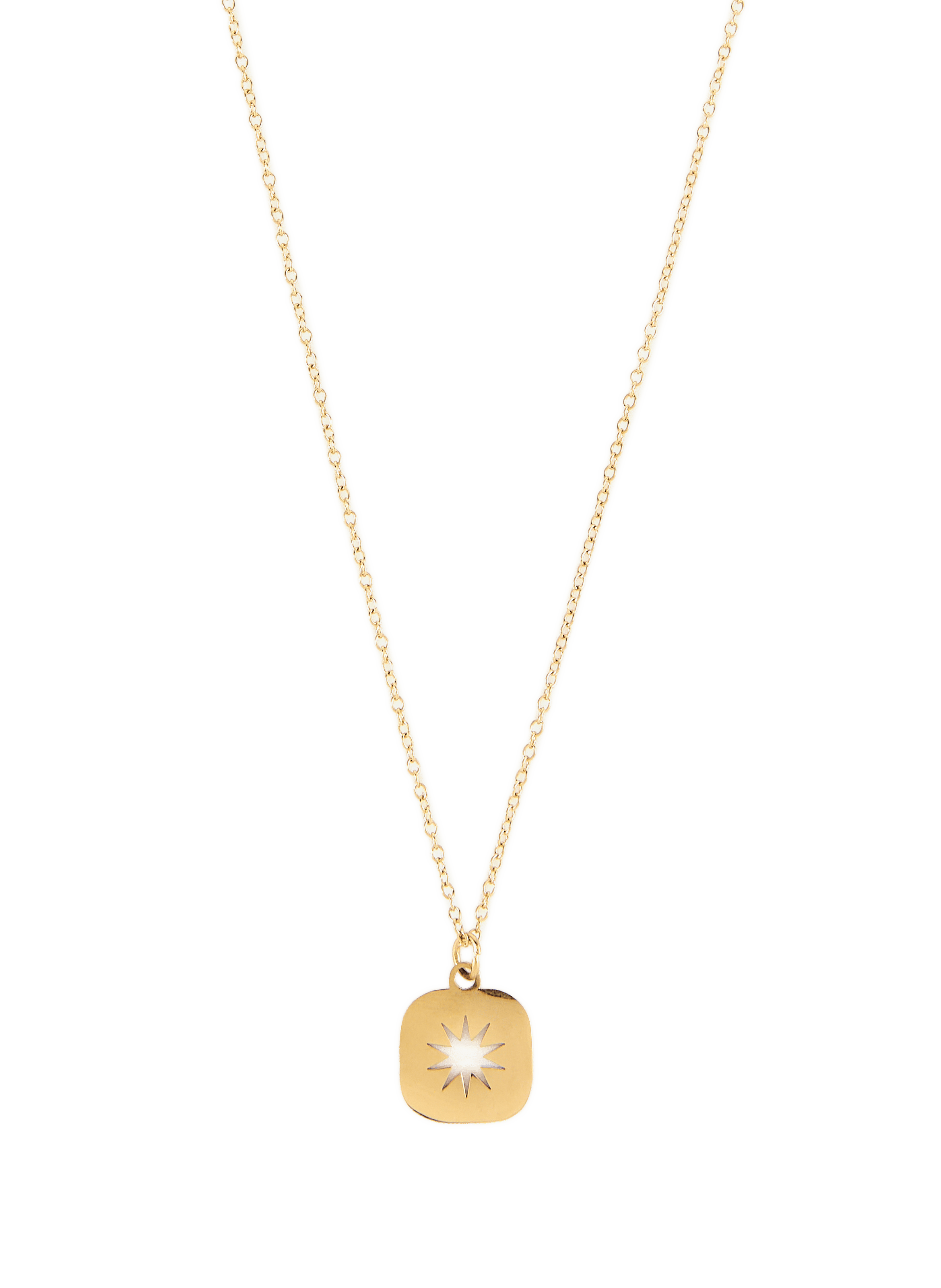 Square Star Pendant Necklace AU PRINTEMPS PARIS Golden