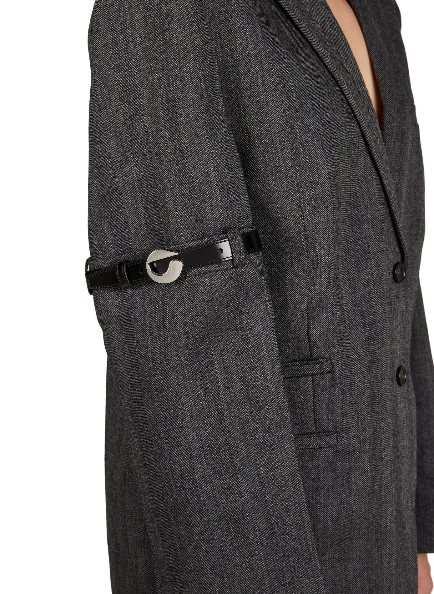 Blazer amplio de lana con cinturones logotipados COPERNI Gris