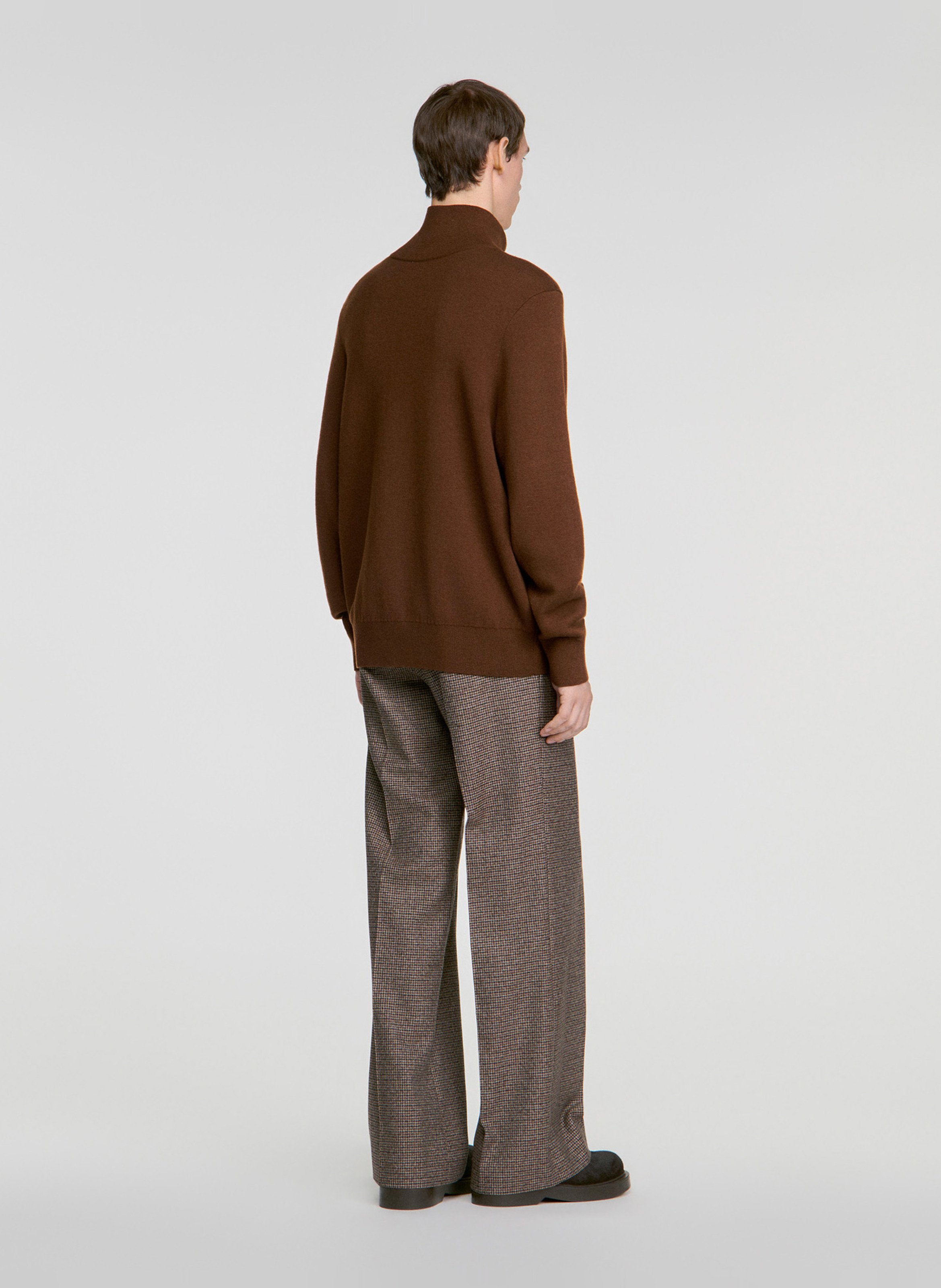 Pull camionneur en laine mélangée SANDRO Beige