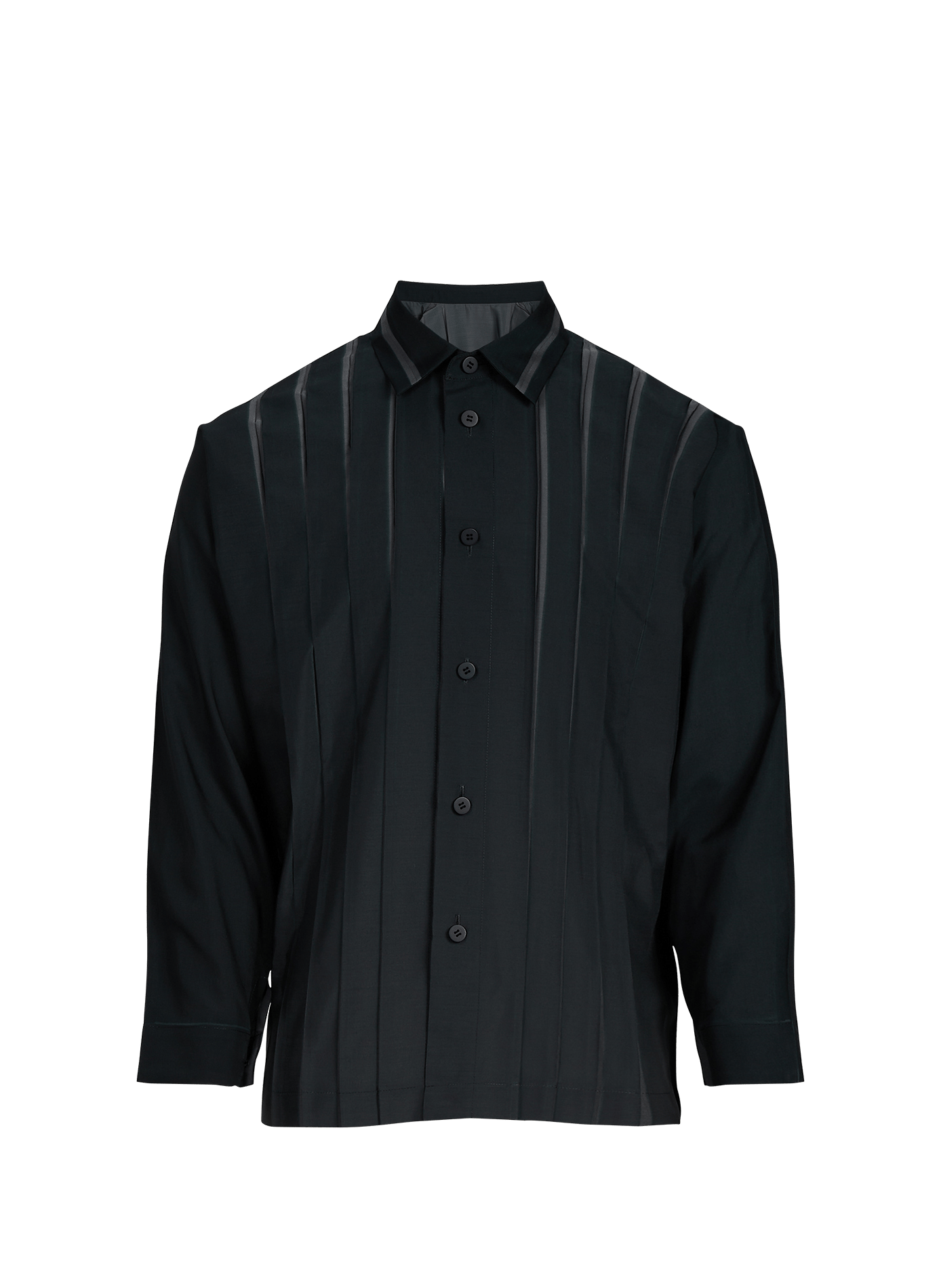Gerade geschnittenes Plisseehemd ISSEY MIYAKE Schwarz