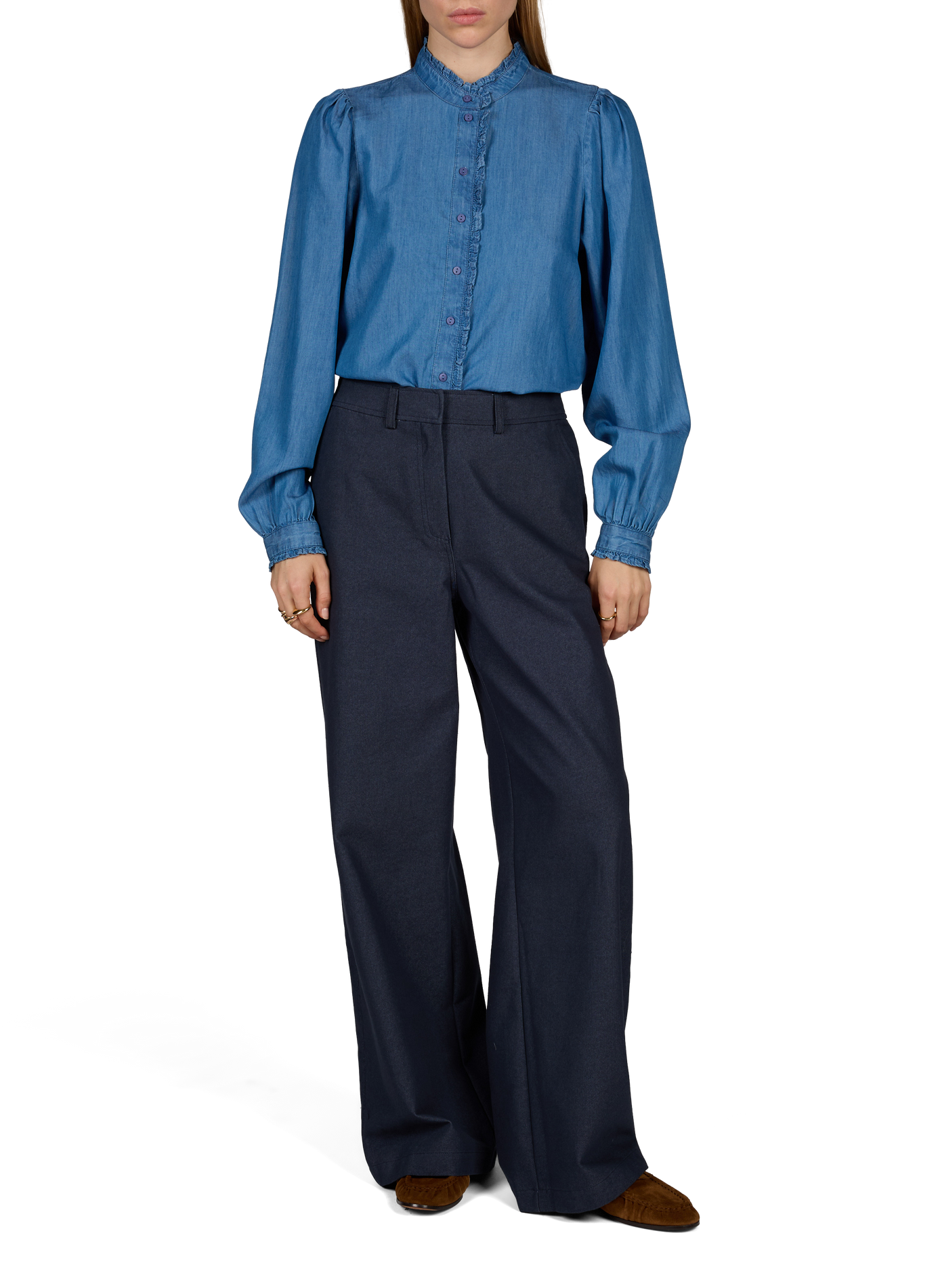 Loose-fitting shirt in blended cotton VILA Blue