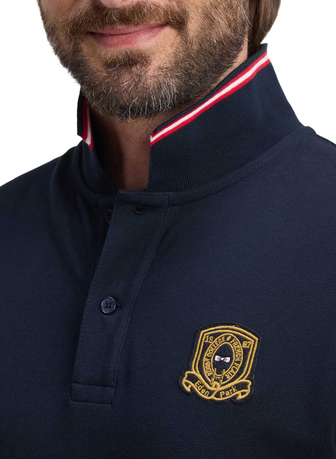 Polo droit à logo brodé en coton EDEN PARK Blue
