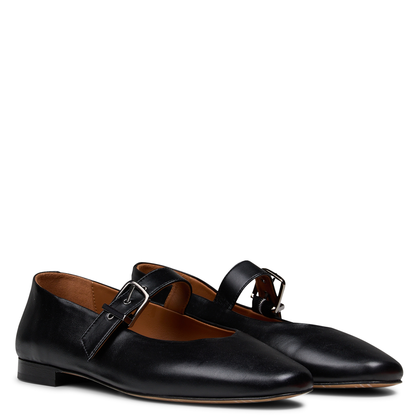 Mado leather strap ballet flats BOBBIES Black