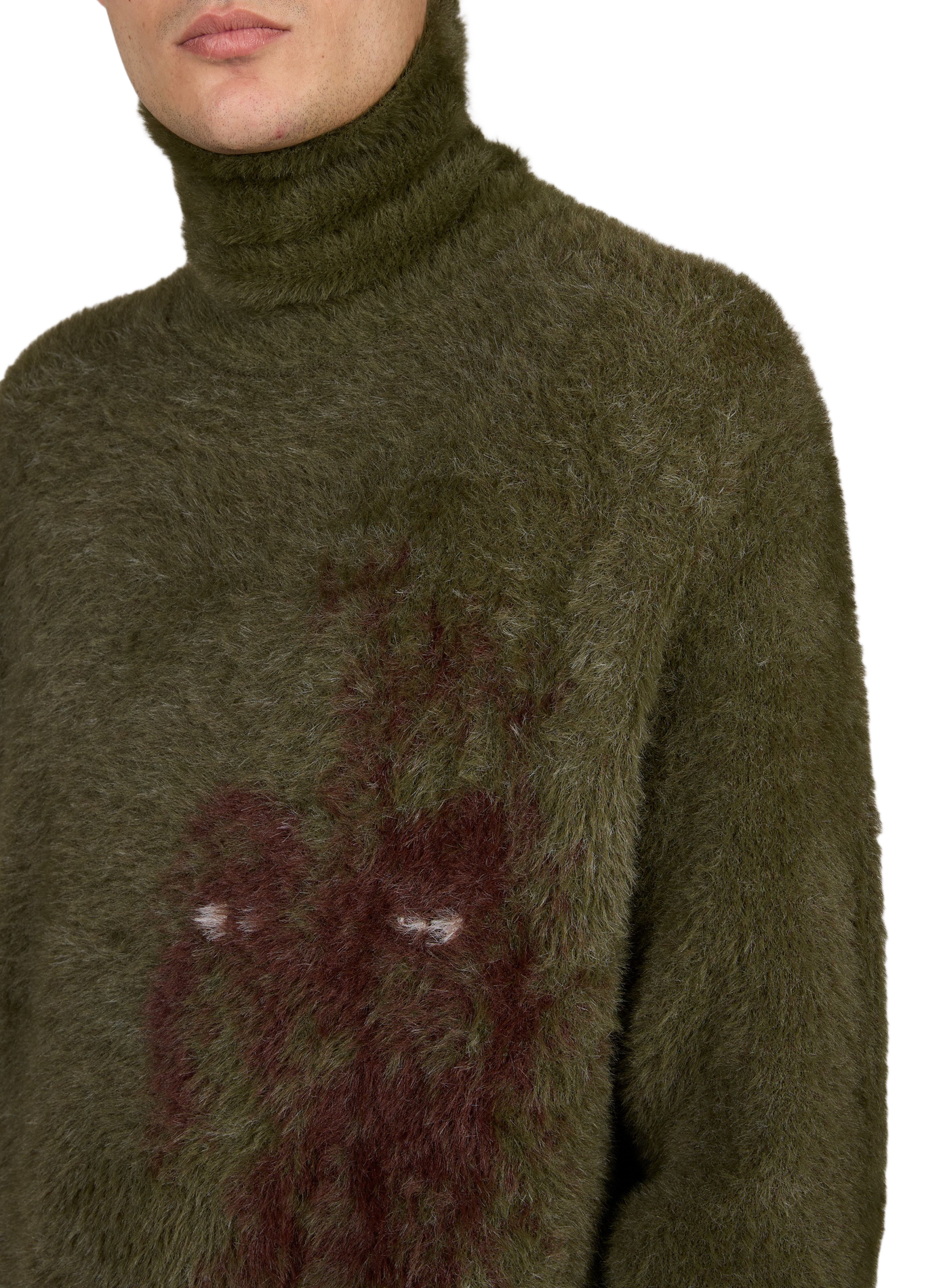 Oversized high-neck faux fur-effect sweater KIDSUPER Green